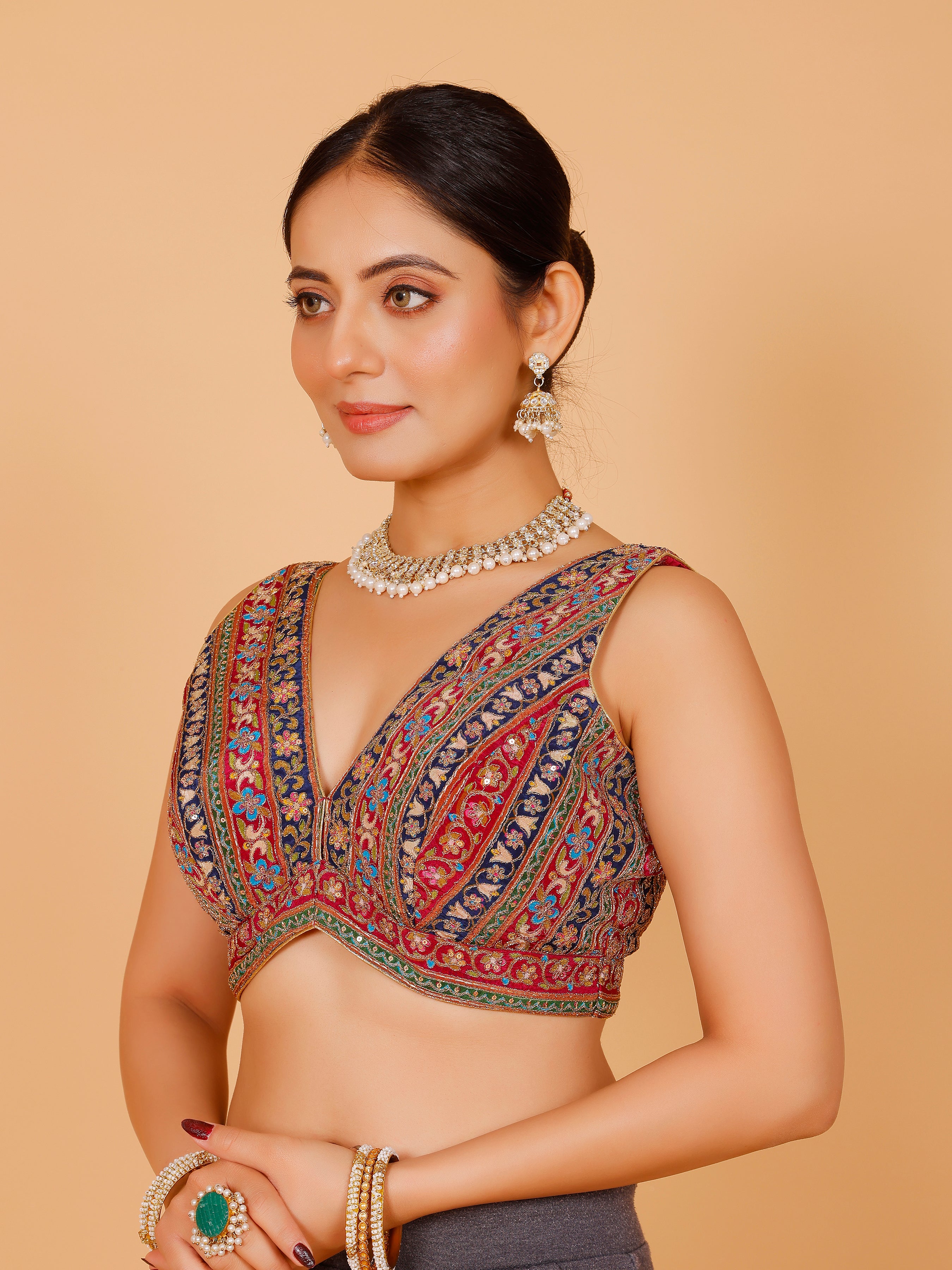 Georgette Zari Work Blouse