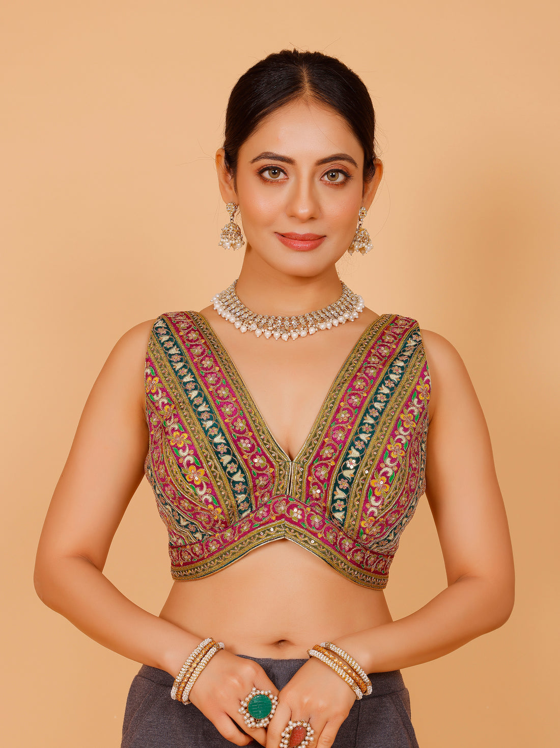 Georgette Zari Work Blouse