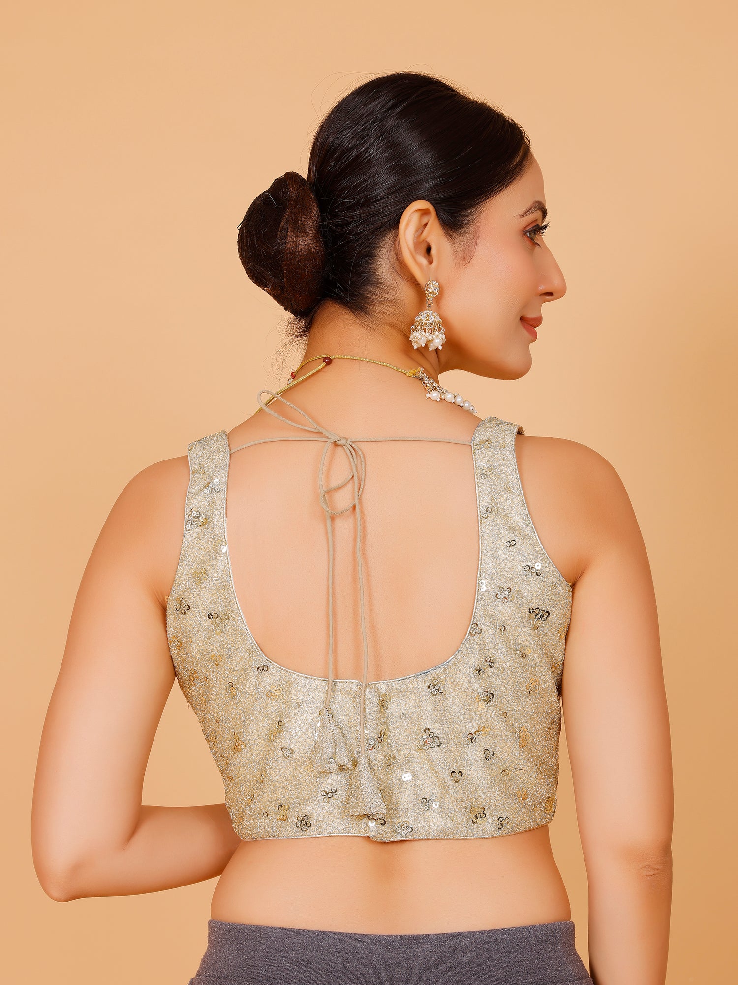 Silk Sequin Tiki Work Blouse