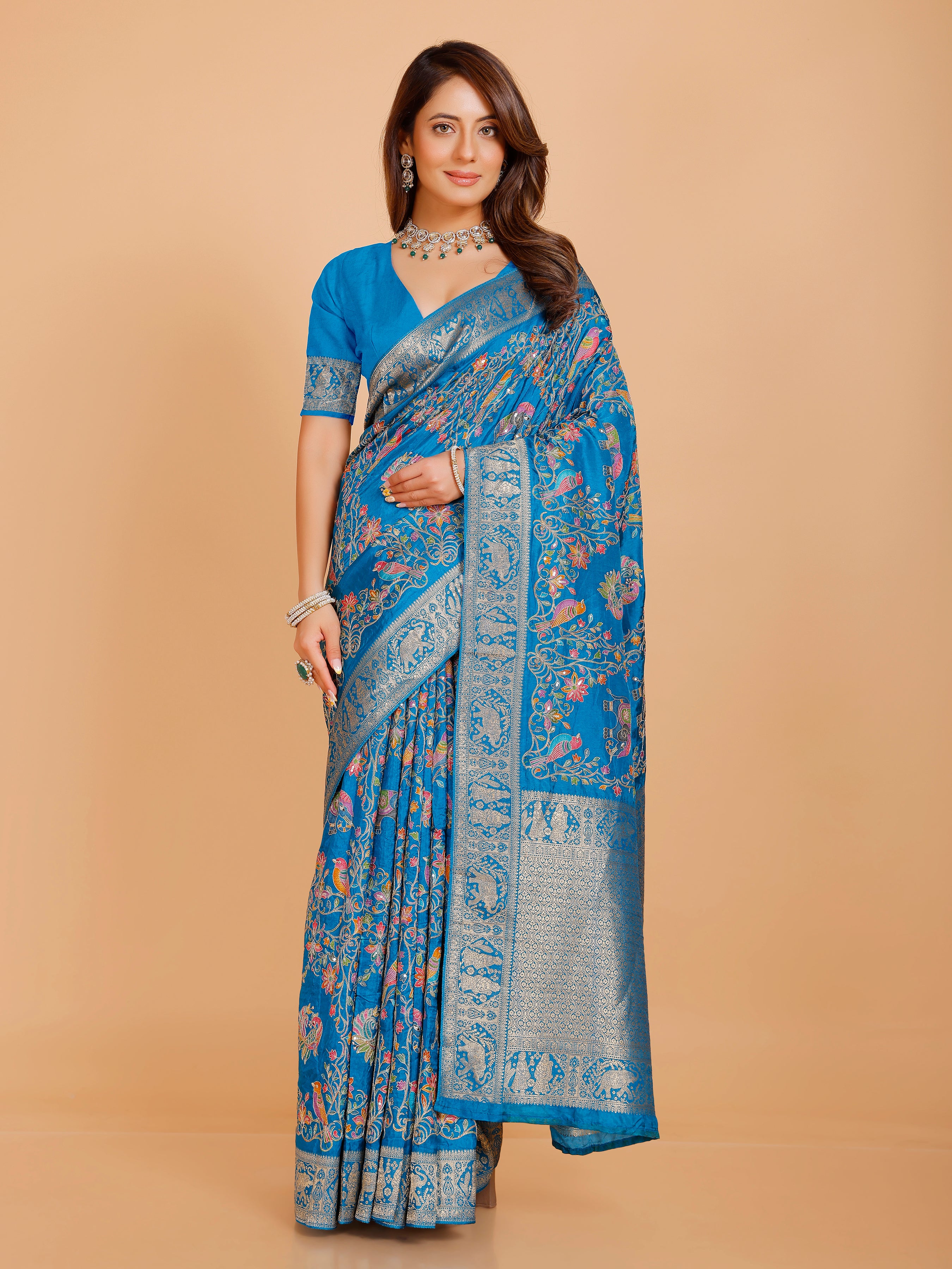 Ramya Silk Embroidered Saree
