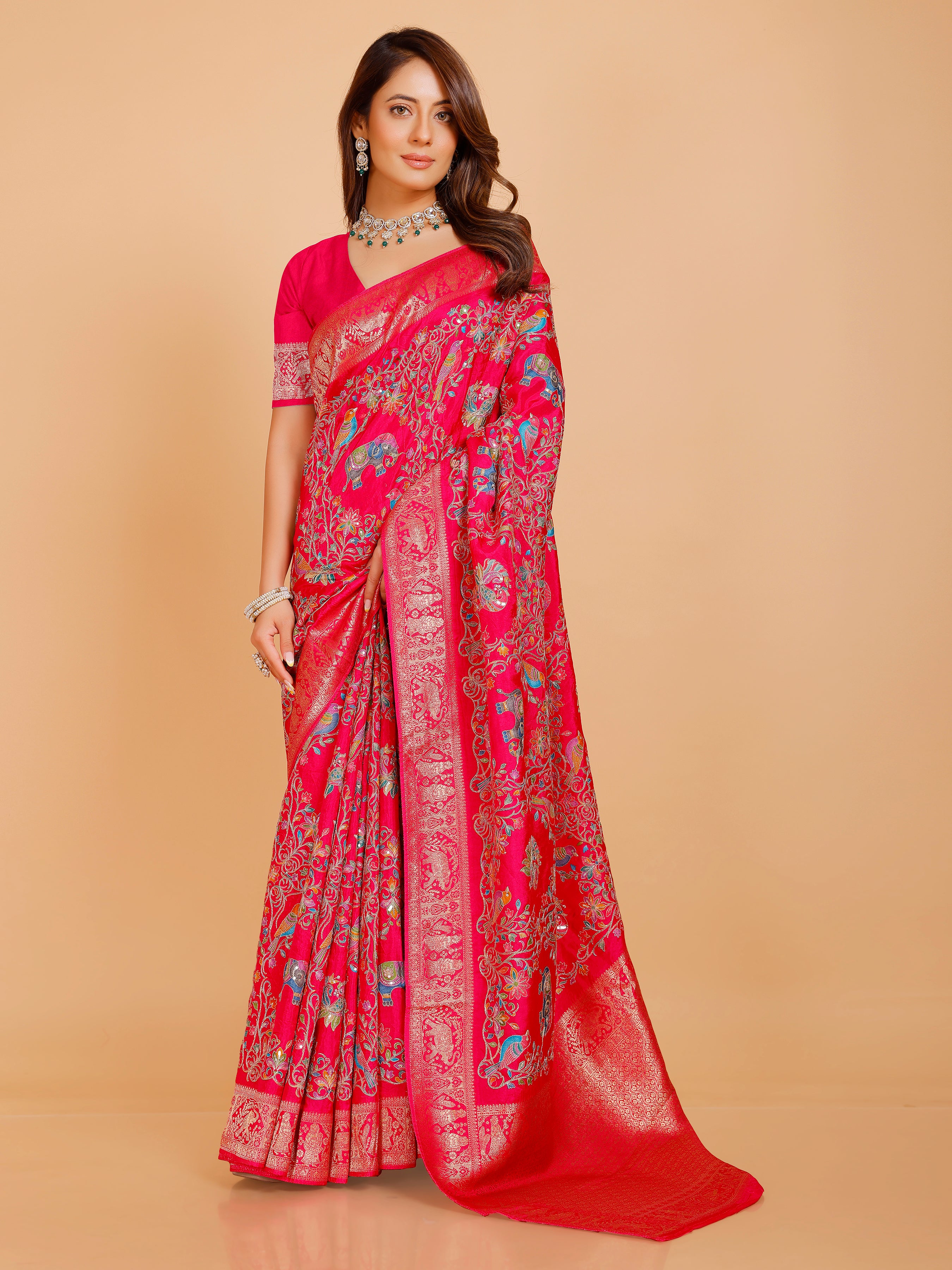 Ramya Silk Embroidered Saree