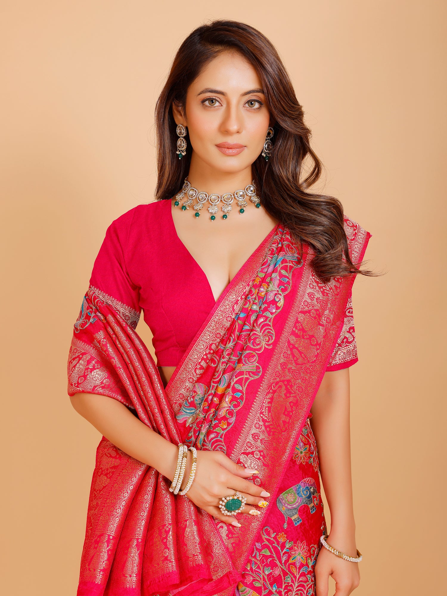 Ramya Silk Embroidered Saree