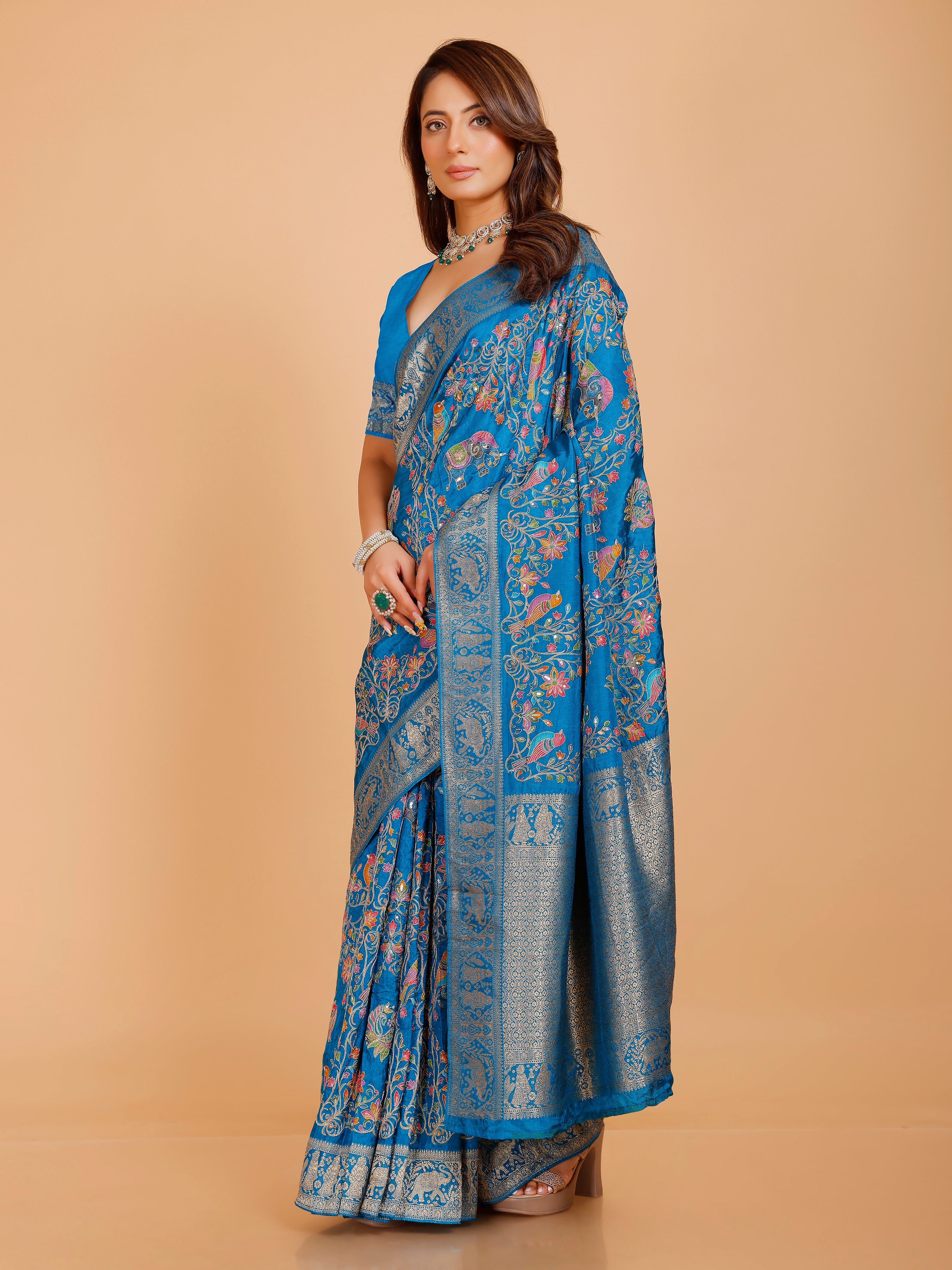 Ramya Silk Embroidered Saree