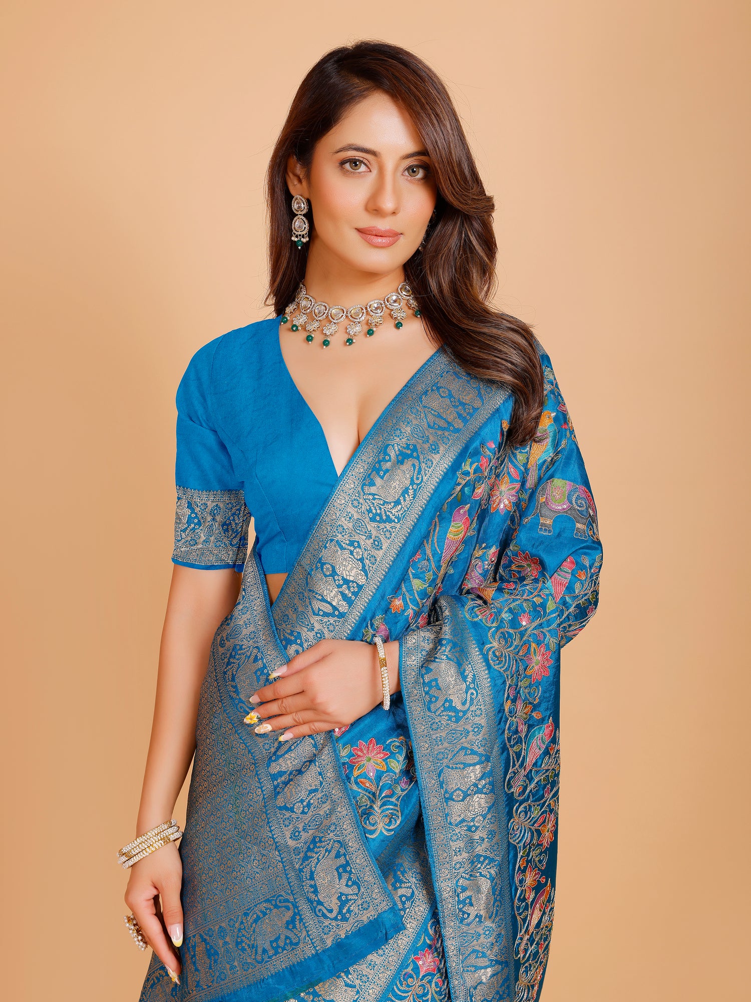 Ramya Silk Embroidered Saree
