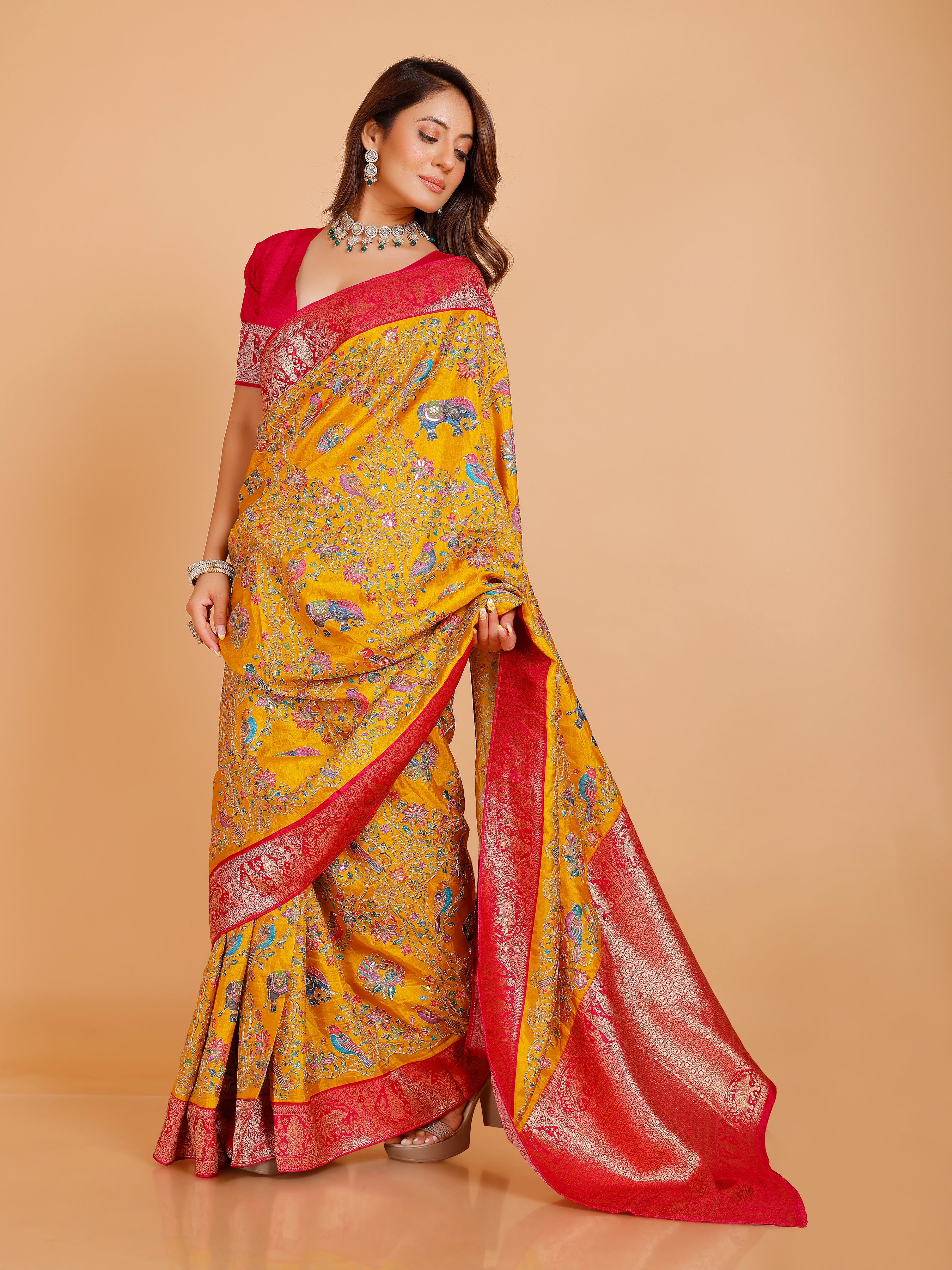 Ramya Silk Embroidered Saree