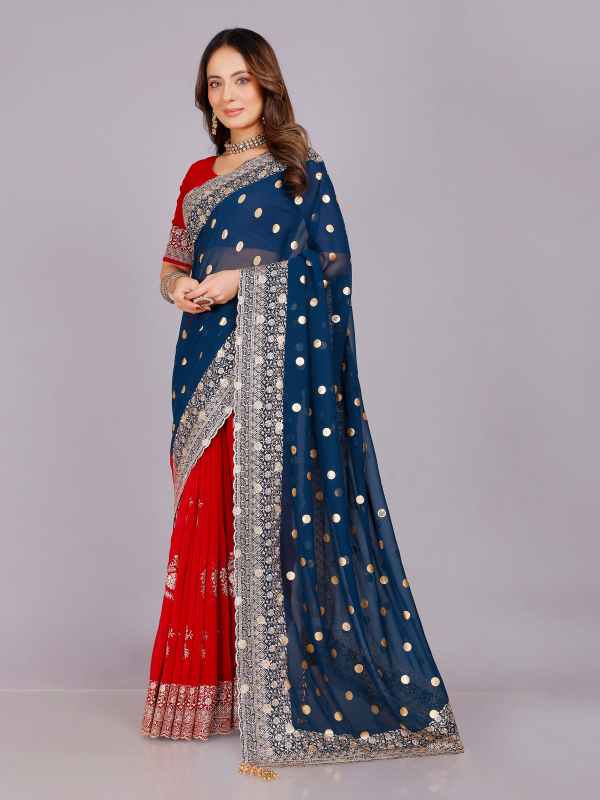 Shalee Georgette Embroidery Saree