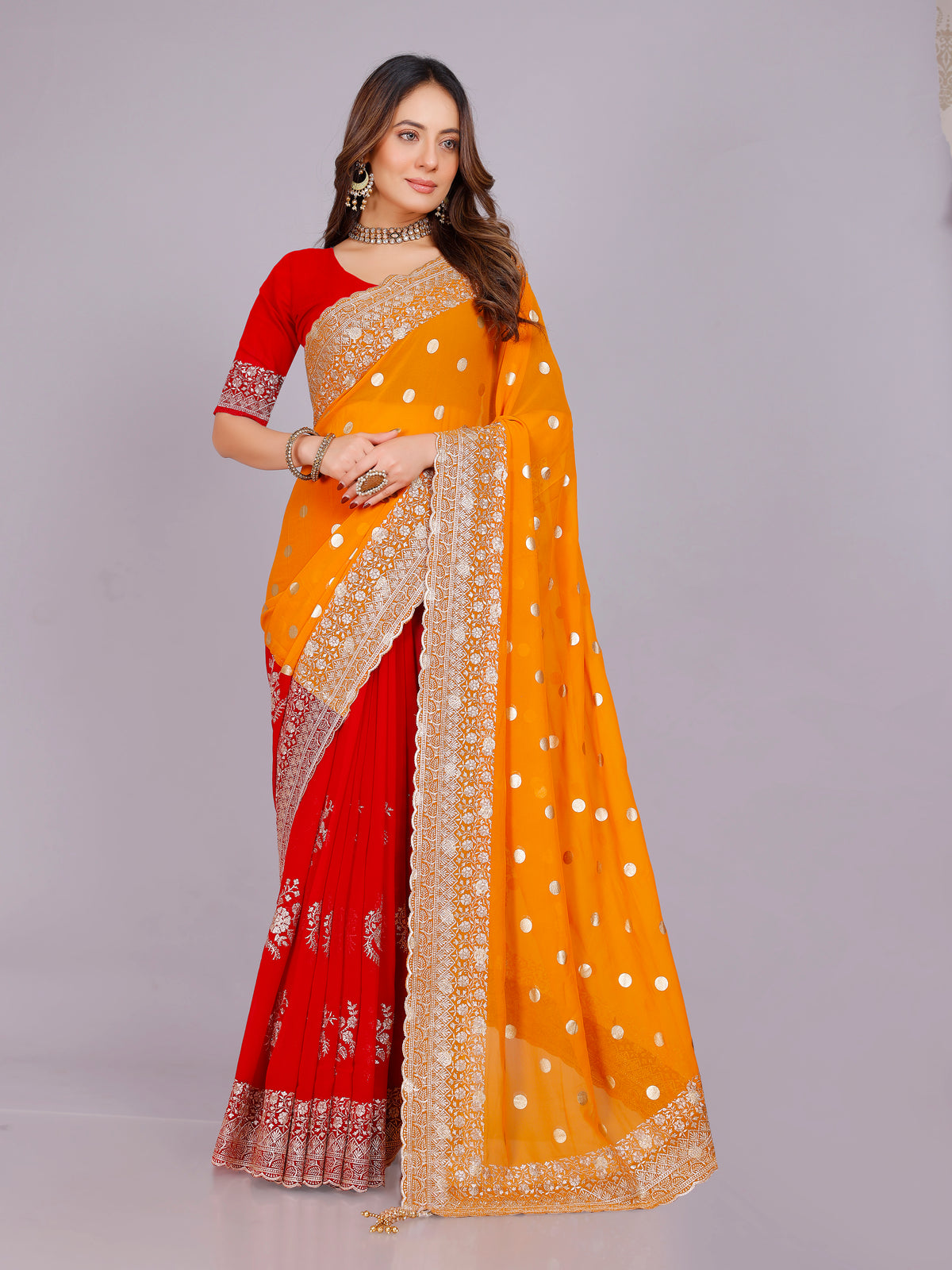 Shalee Georgette Embroidery Saree
