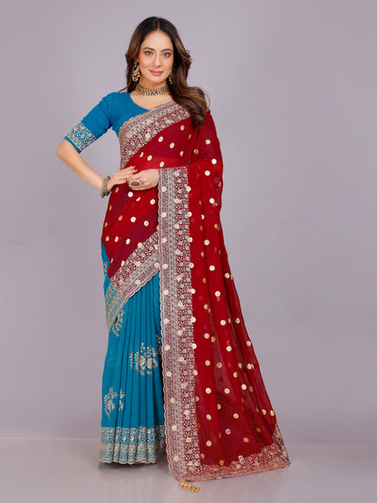 Shalee Georgette Embroidery Saree