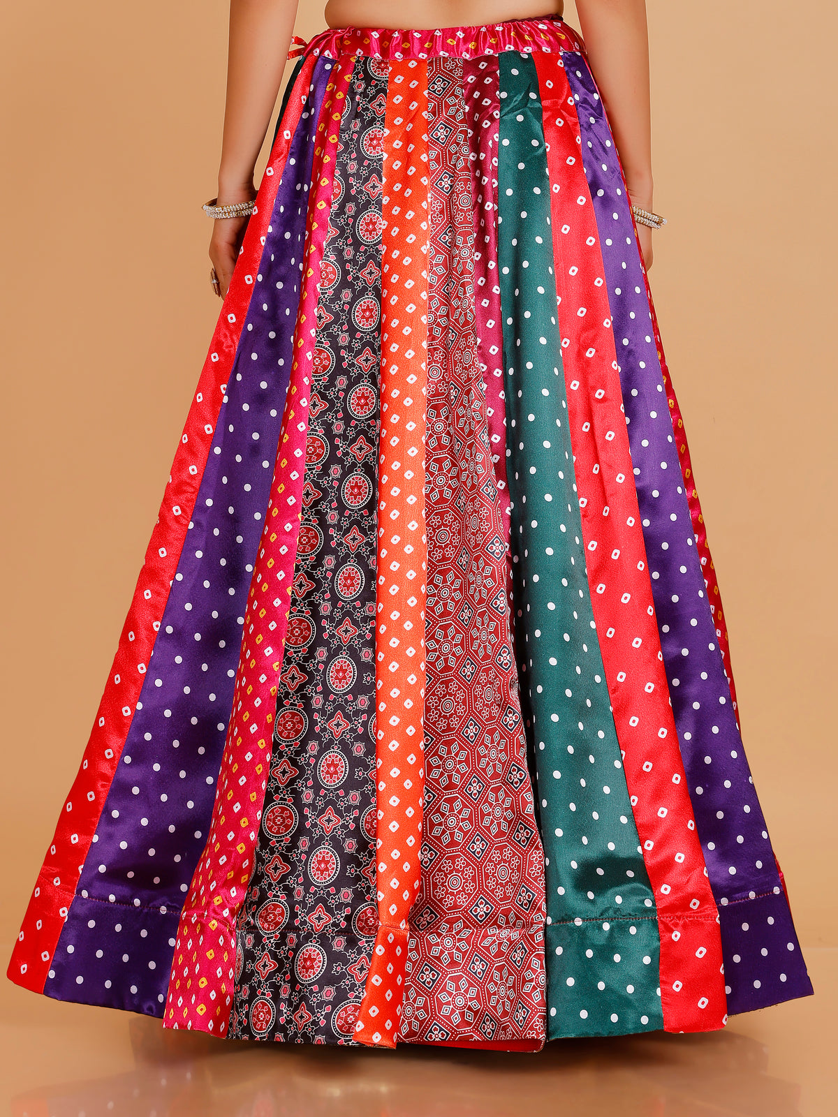 Vidhi Silk Multi-Print Skirt
