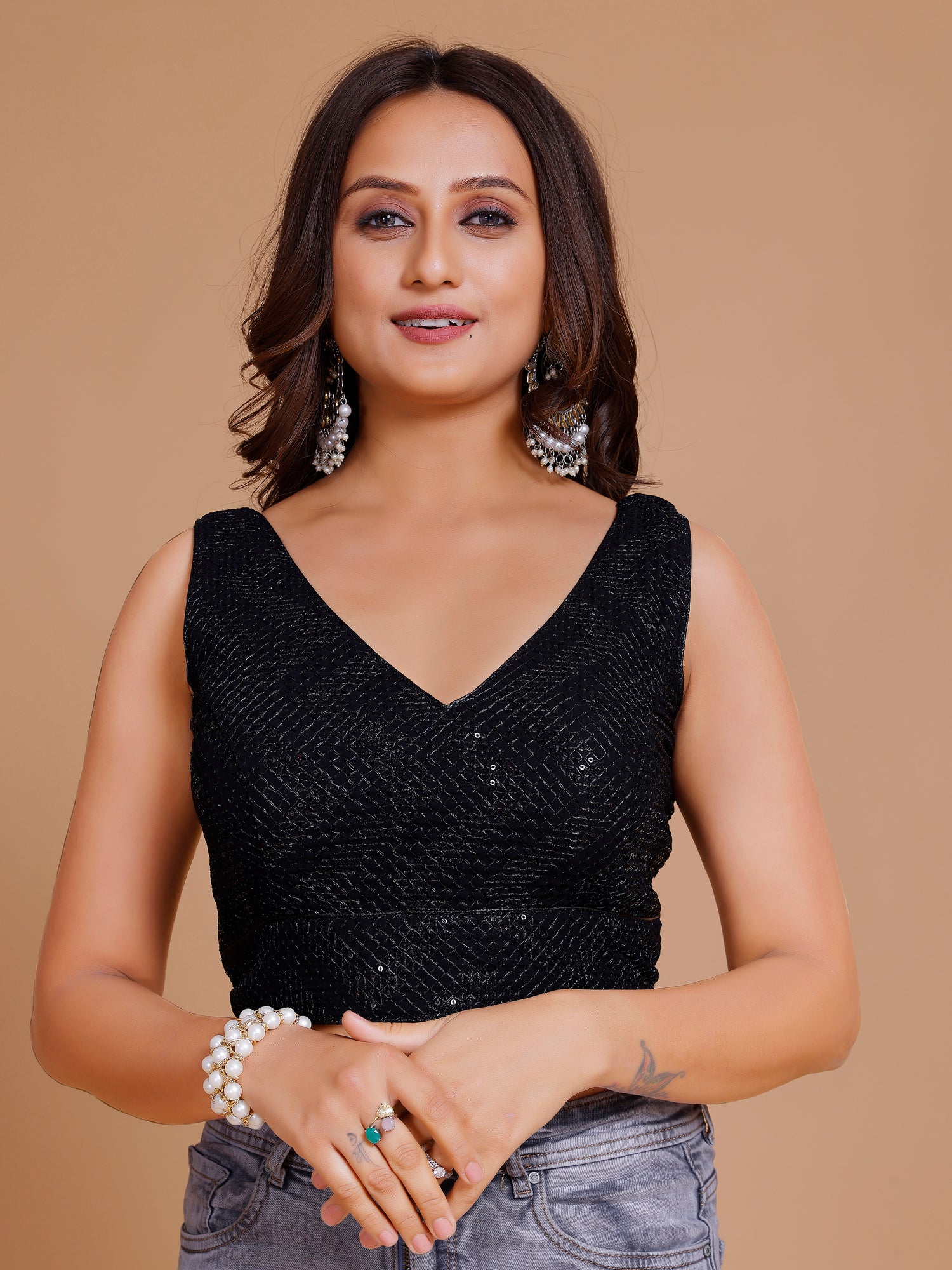Georgette Sequence Work Blouse