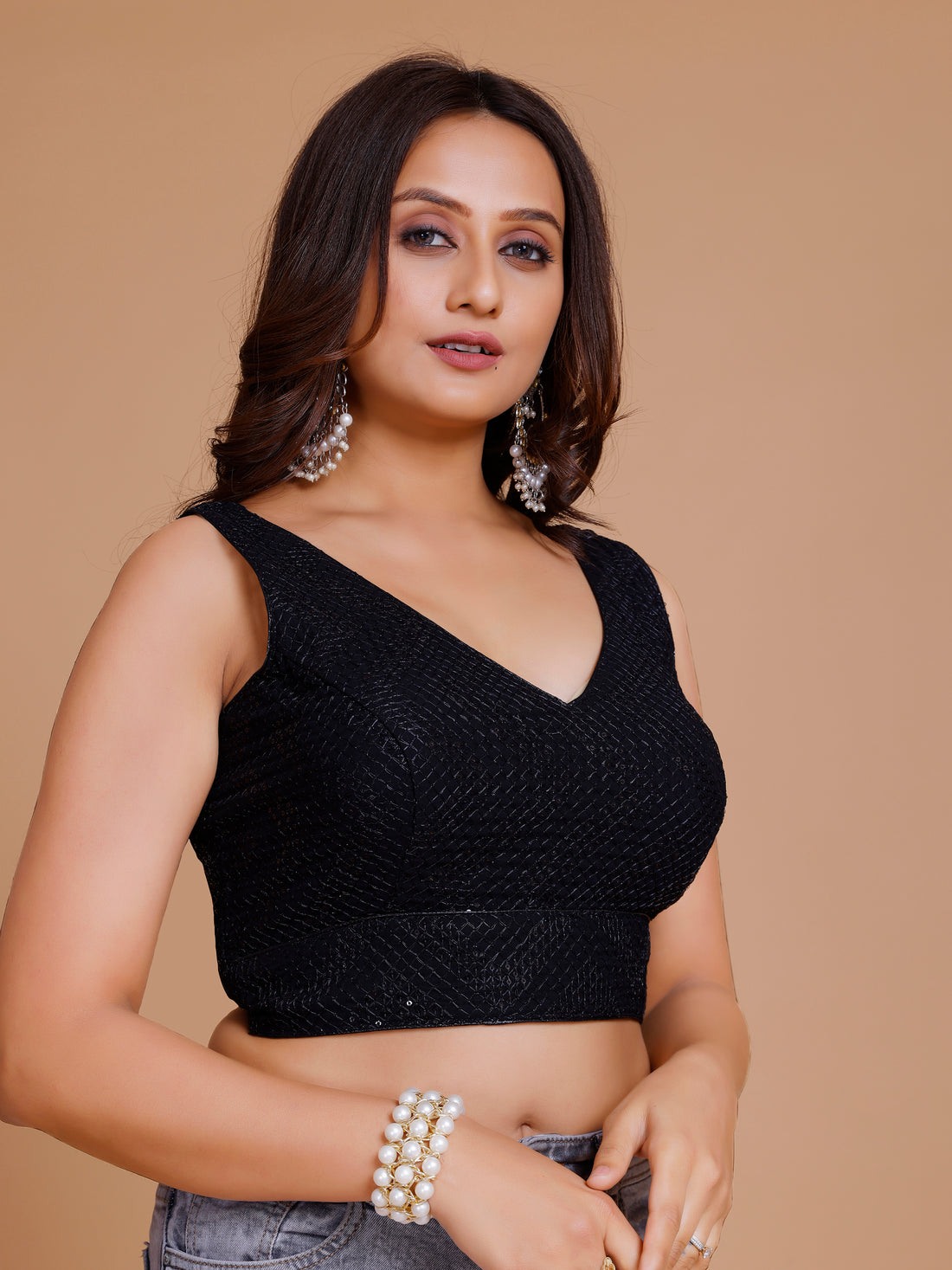Georgette Sequence Work Blouse