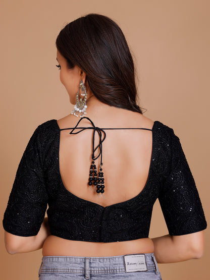 Net Embroidered Tiki Work Blouse