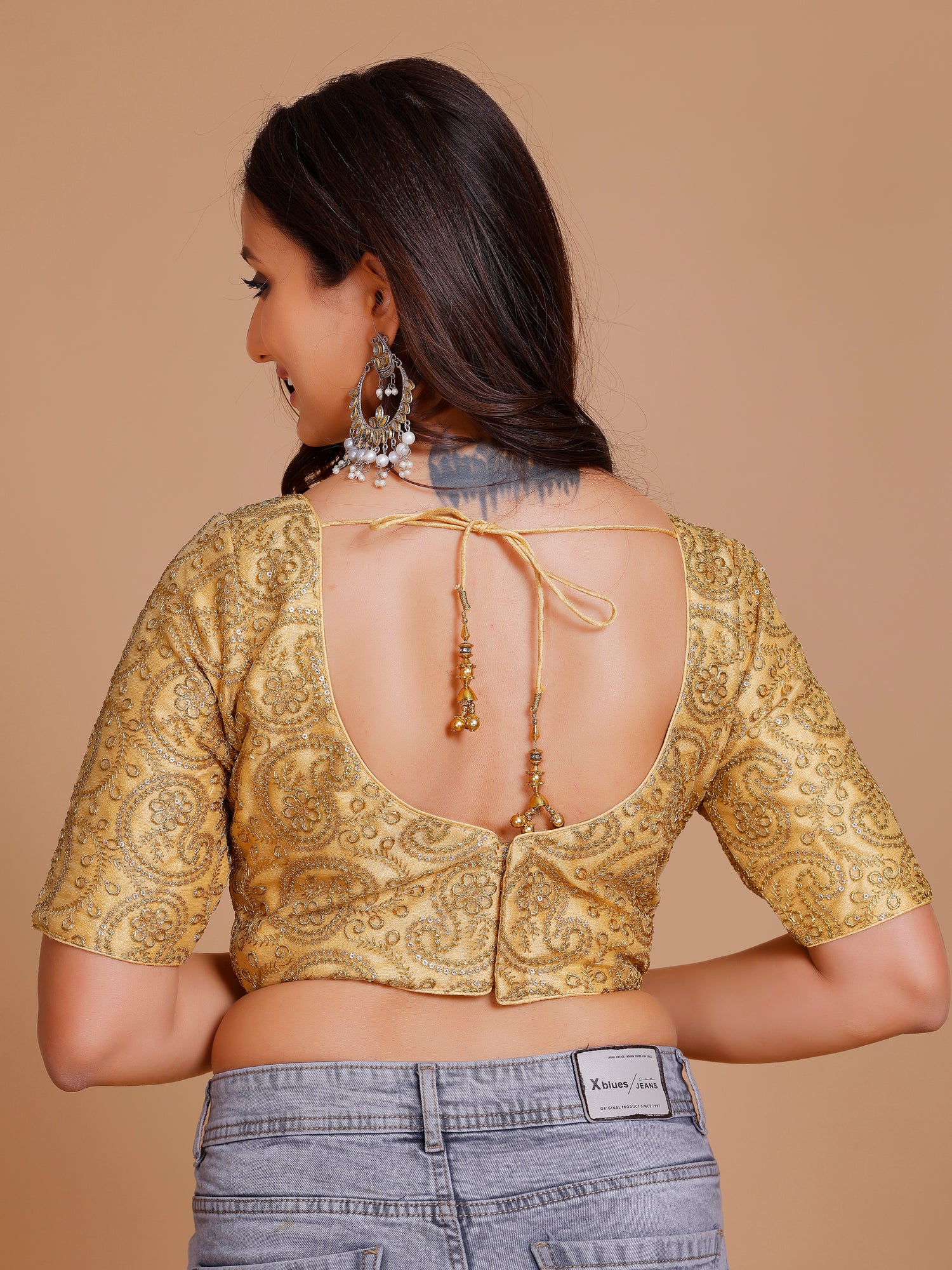 Net Embroidered Tiki Work Blouse