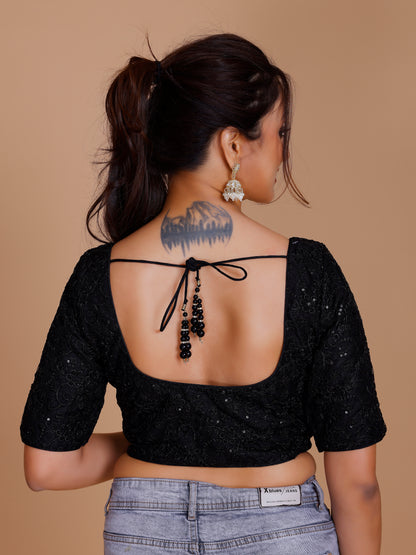 Net Embroidered Tiki Work Blouse