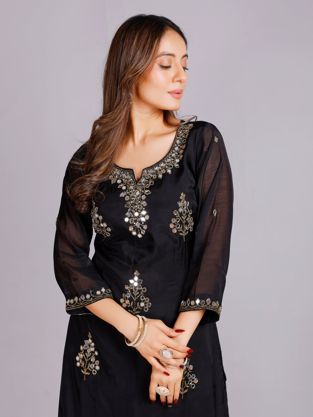 Heena Silk Kurti &amp;amp; Palazzo