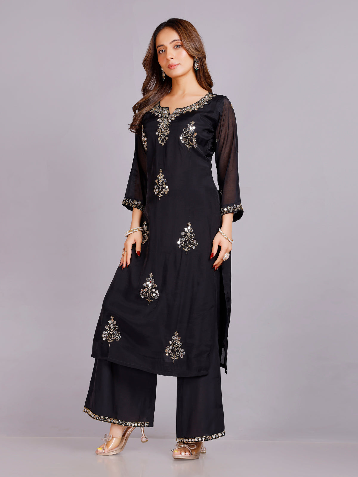 Heena Silk Kurti &amp;amp; Palazzo