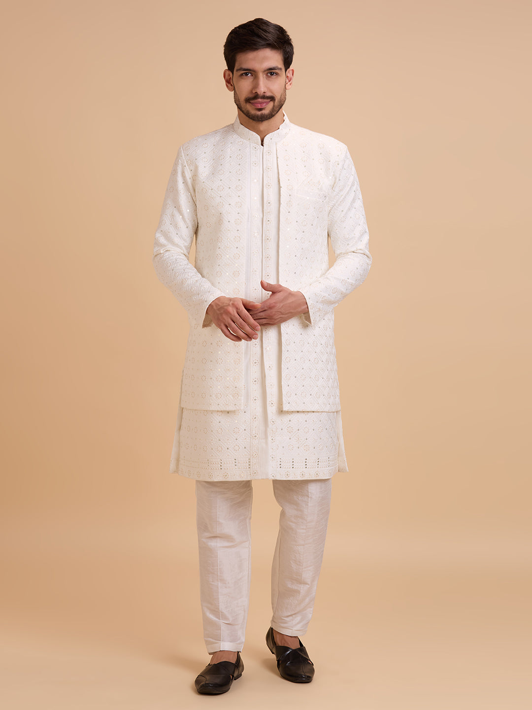 Mens Kurta Set Jacket Style