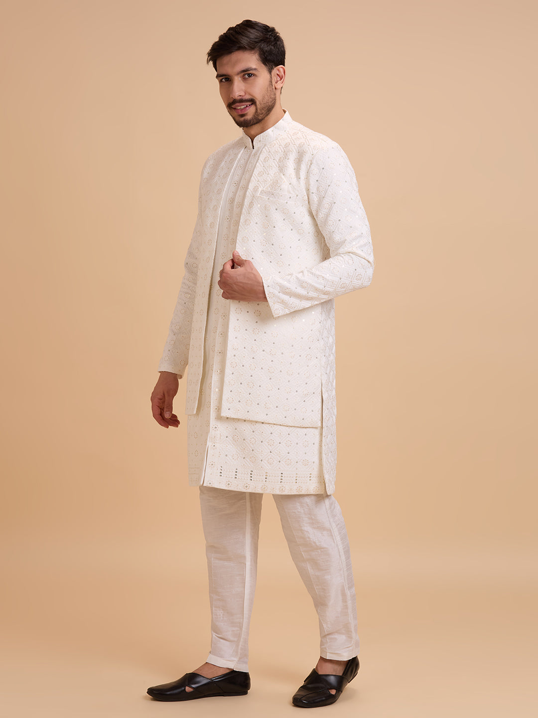 Mens Kurta Set Jacket Style