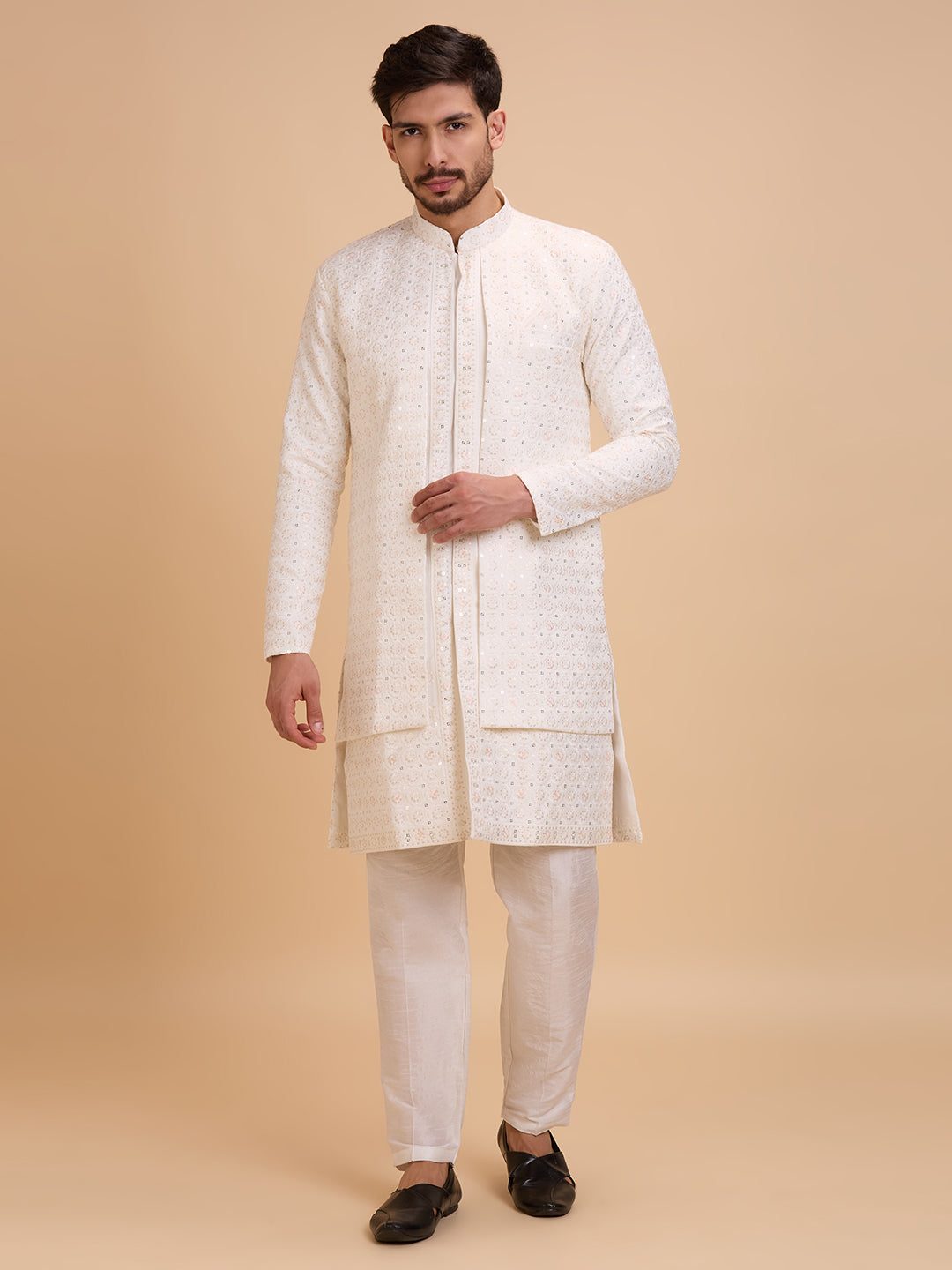 Mens Kurta Set Jacket Style