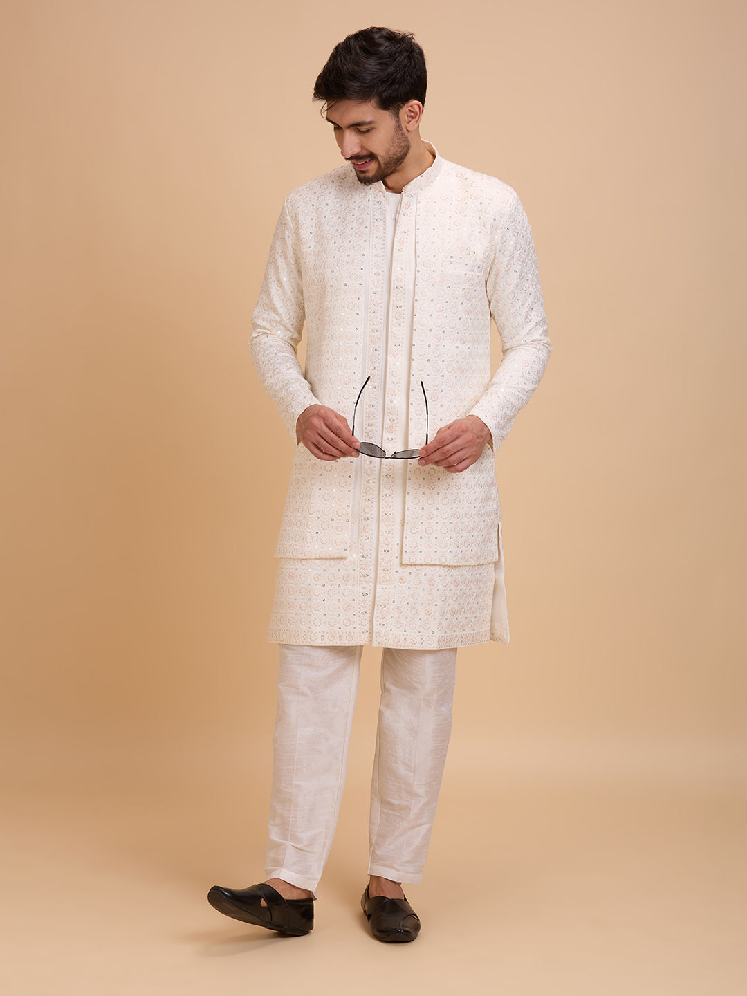 Mens Kurta Set Jacket Style