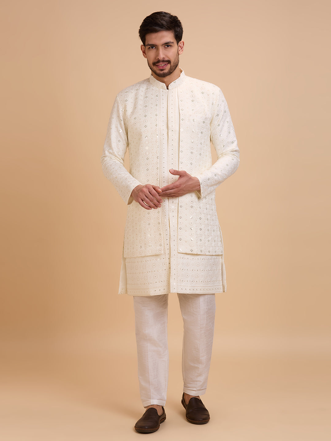 Mens Kurta Set Jacket Style