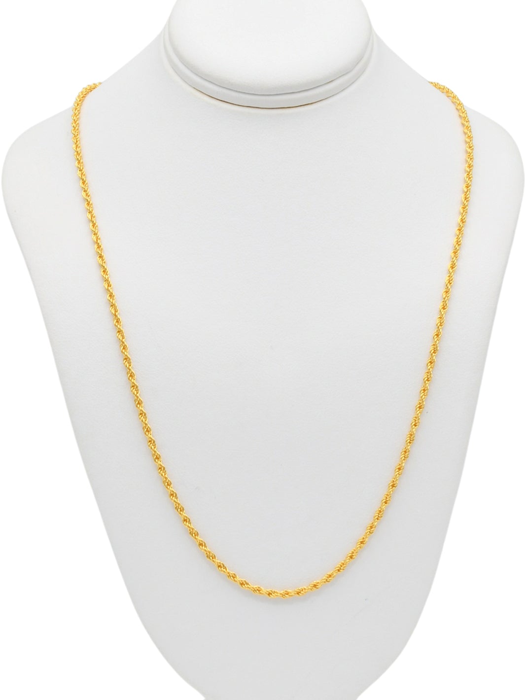 22ct Gold Hollow Rope Chain - 45 cm
