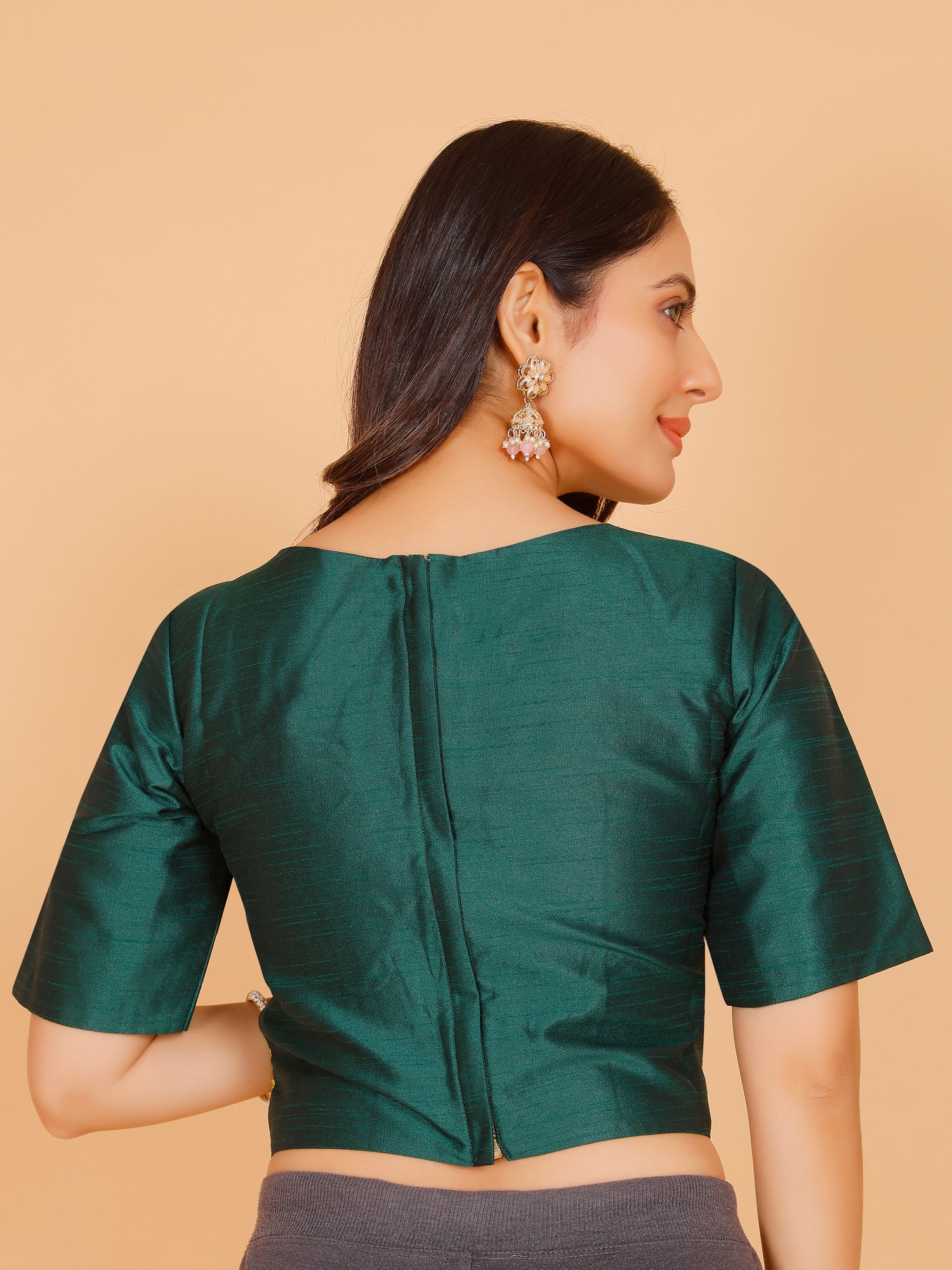 Ladies Dupion Silk Crop Top Blouse