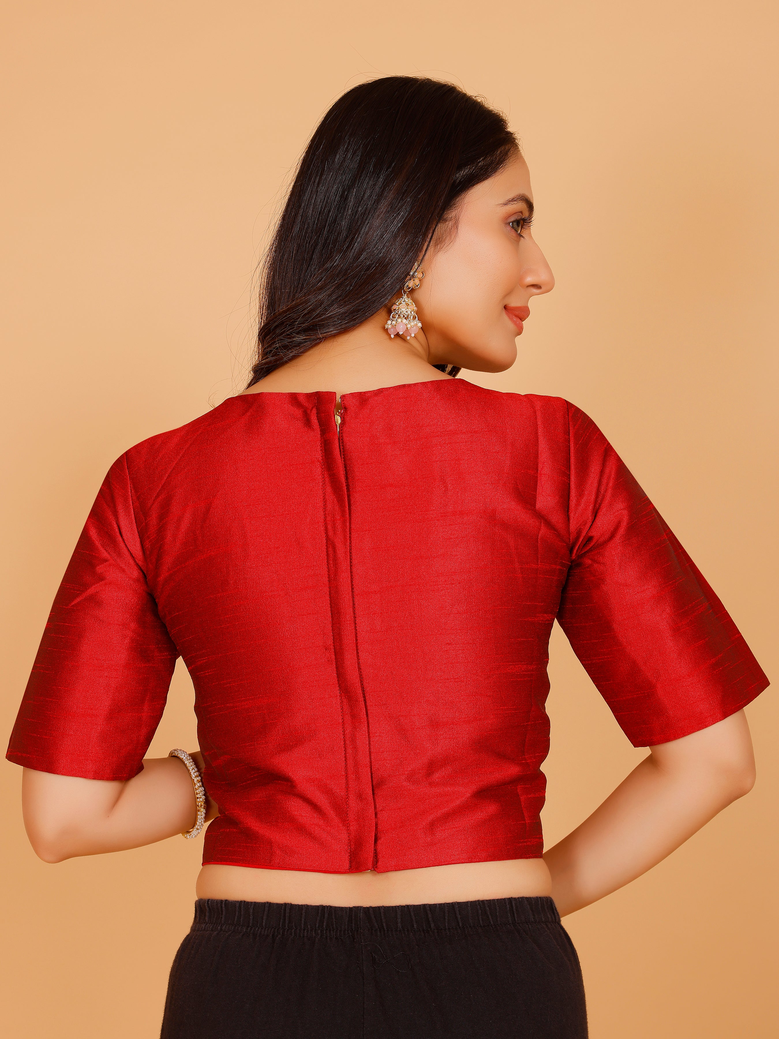 Ladies Dupion Silk Crop Top Blouse