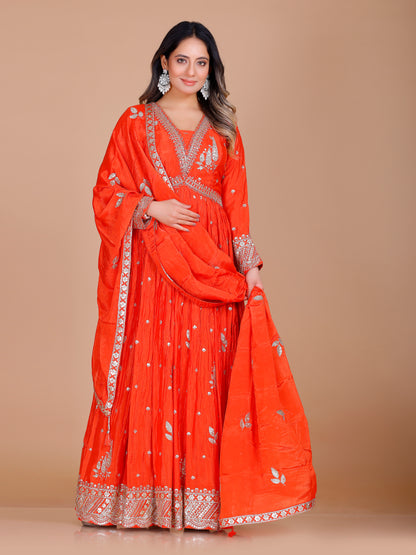 Zarina Gown With Dupatta