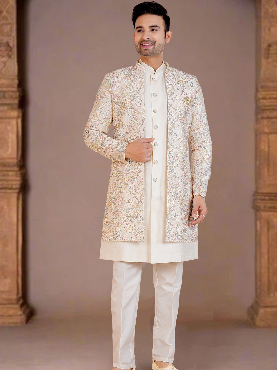 Mens Kurta Set With Jacket