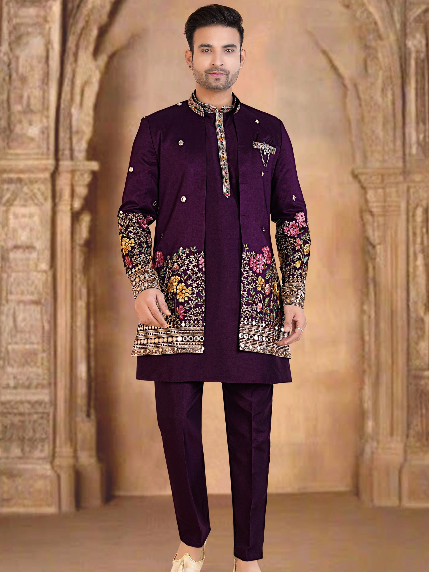 Mens Kurta Set With Jacket