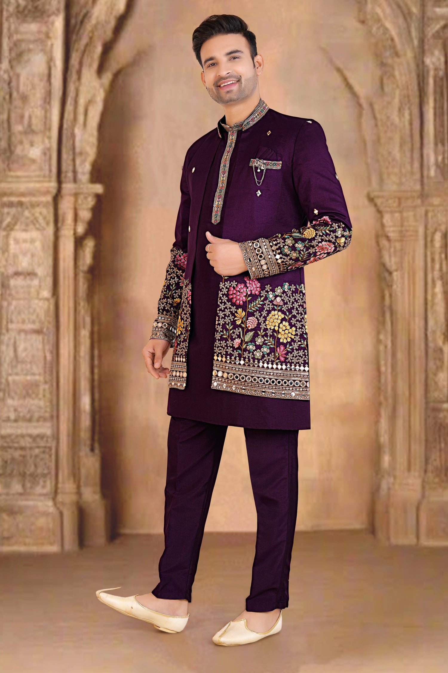 Mens Kurta Set With Jacket