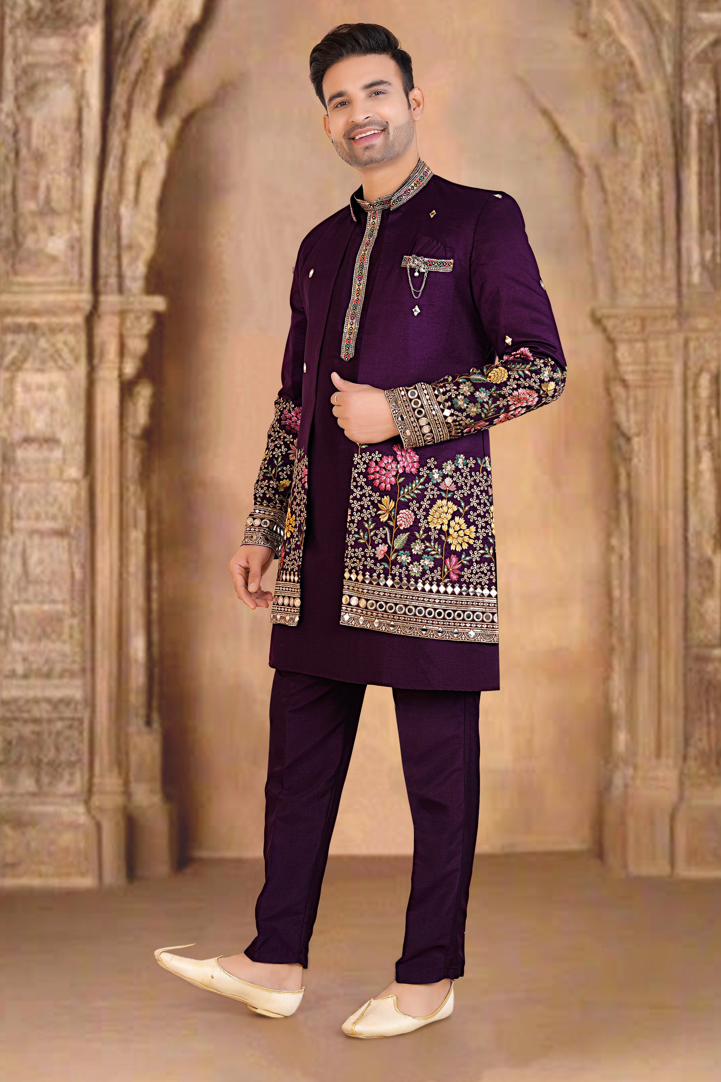 Mens Kurta Set With Jacket