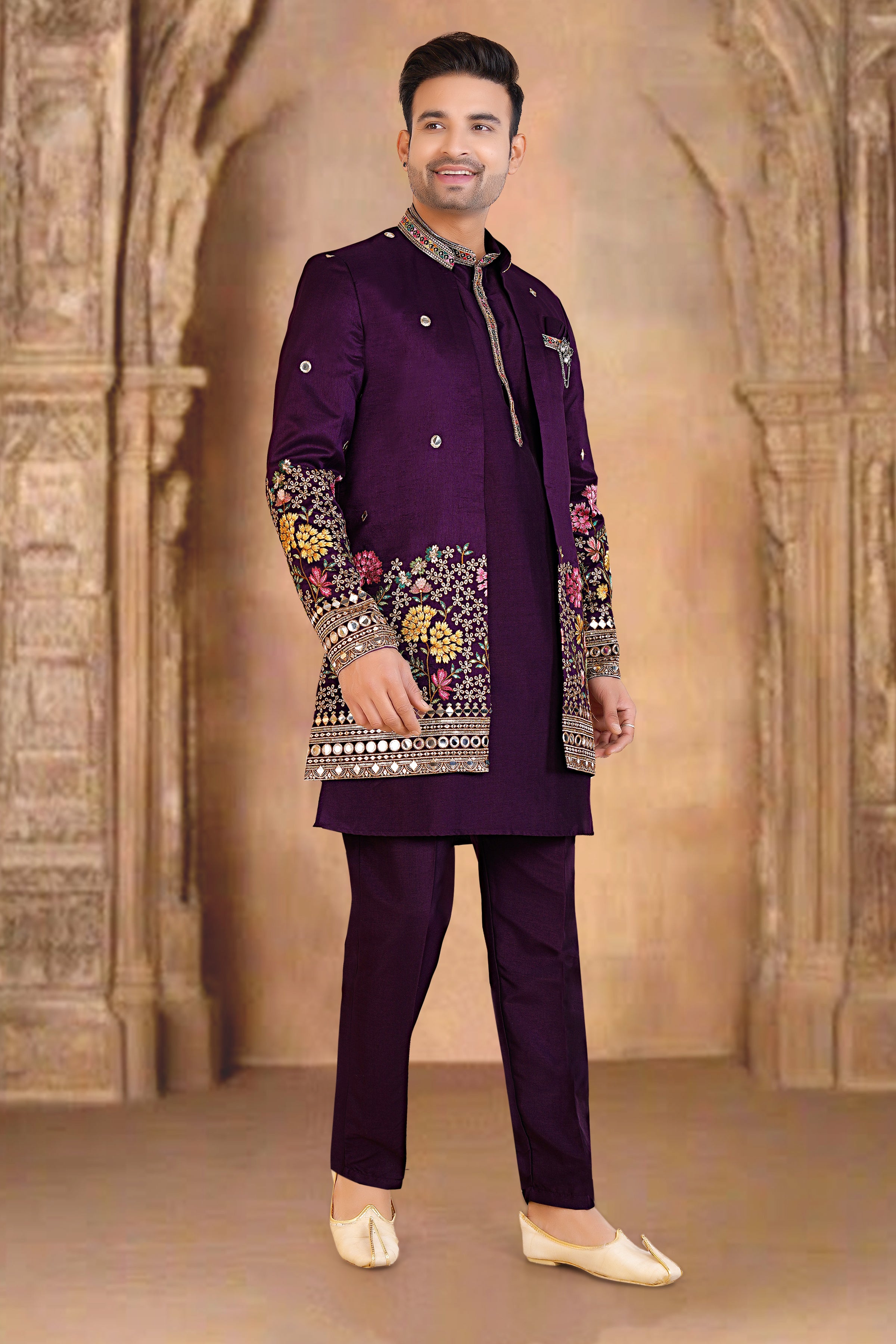Mens Kurta Set With Jacket