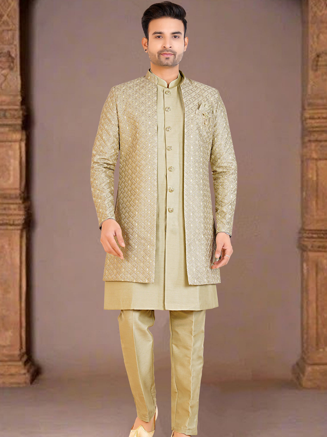 Mens Kurta Set With Jacket