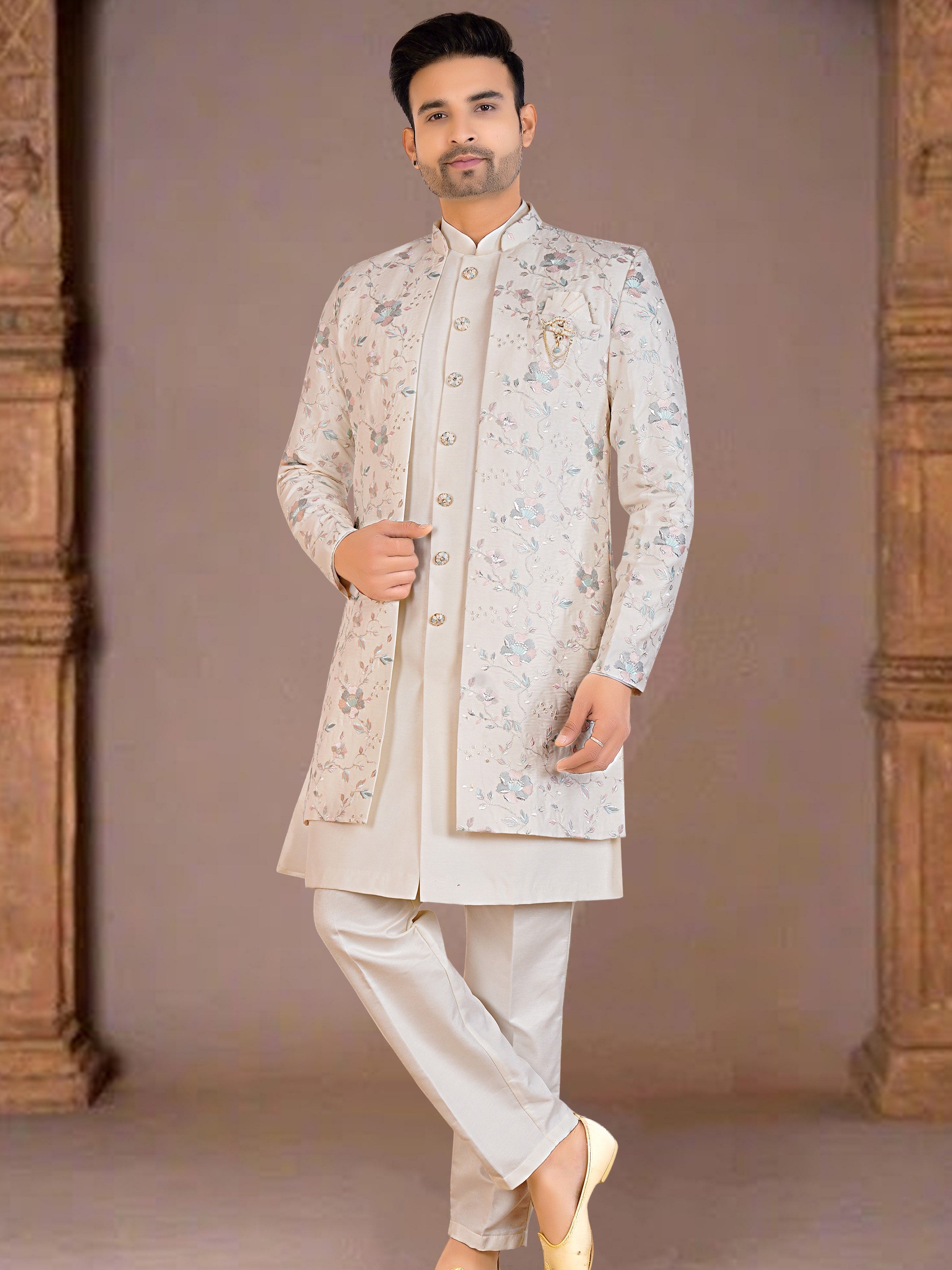 Mens Kurta Set With Jacket