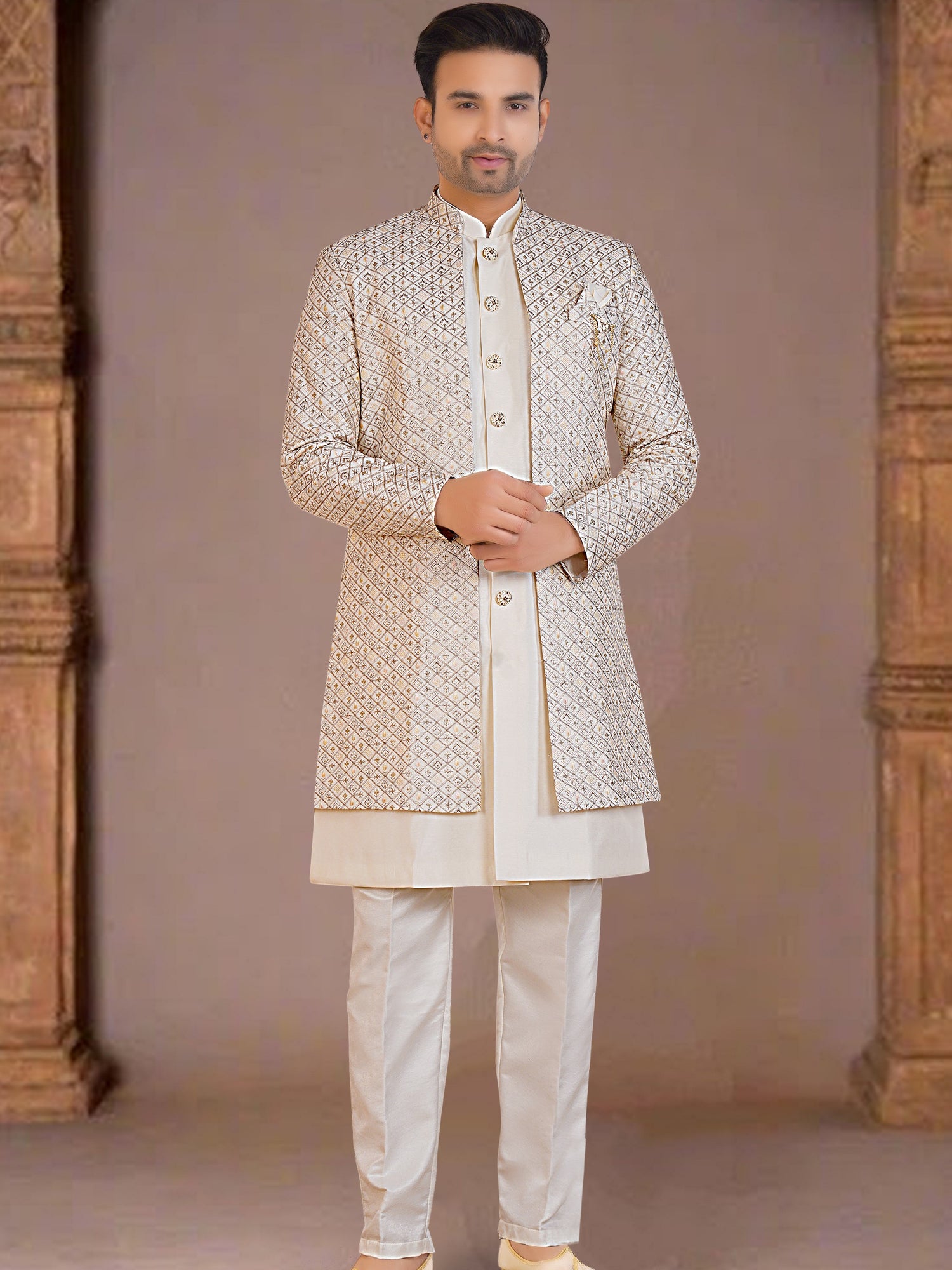 Mens Kurta Set With Jacket