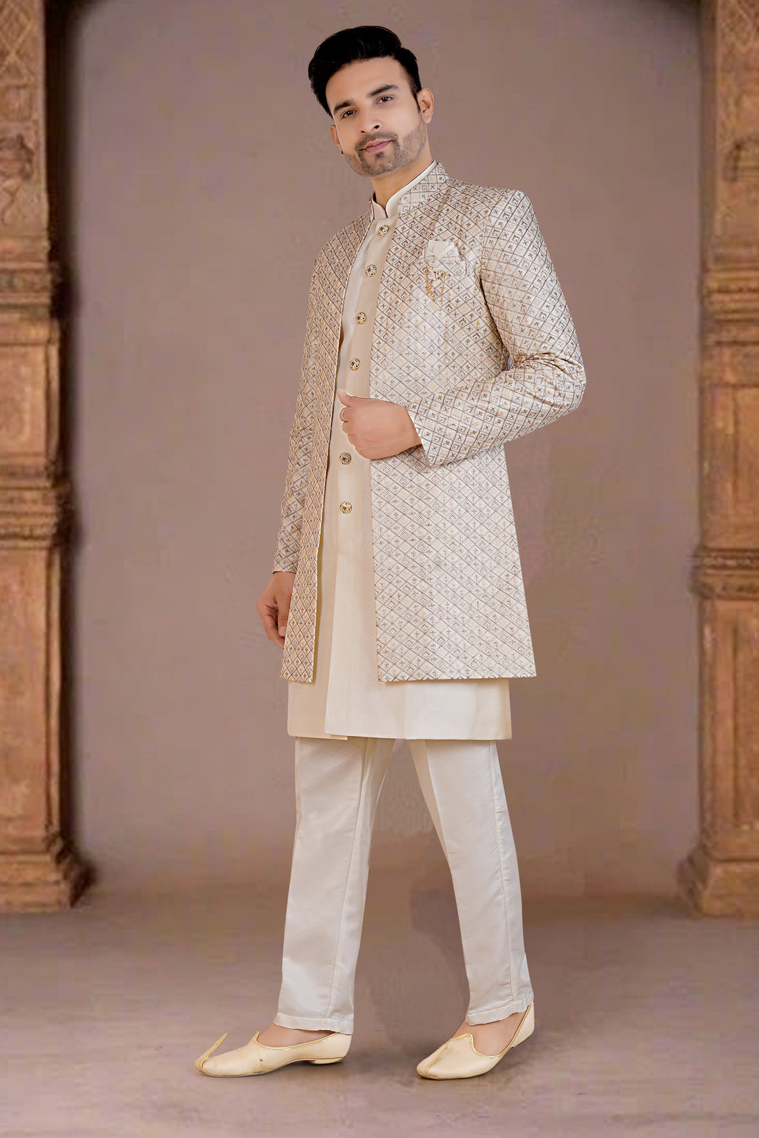 Mens Kurta Set With Jacket