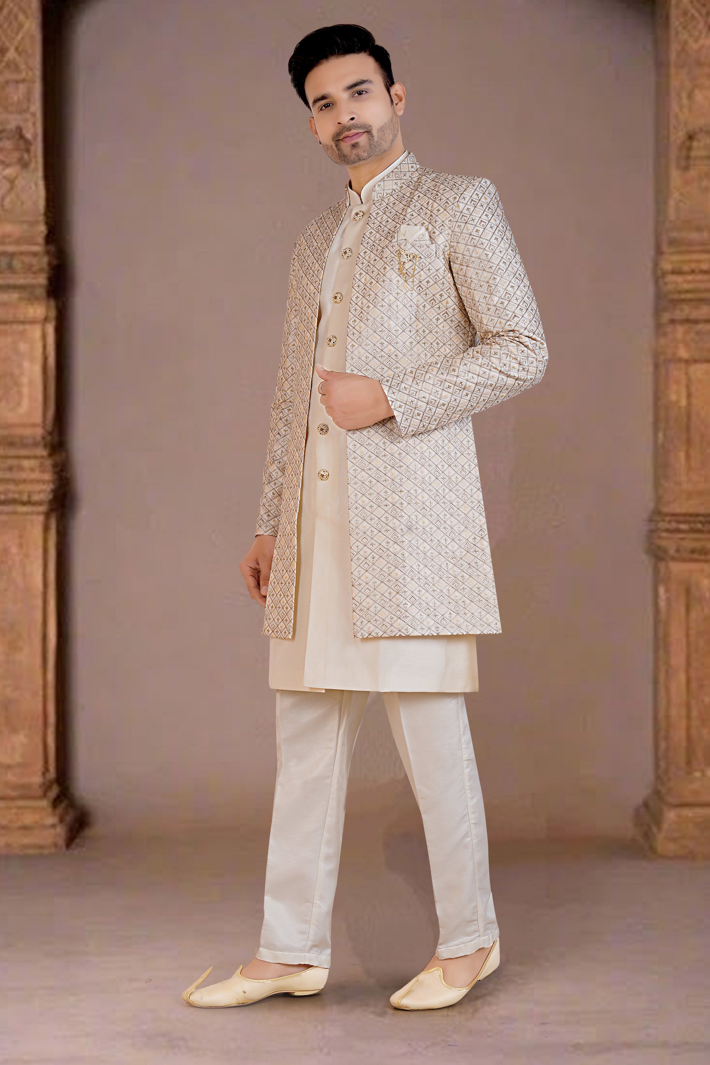 Mens Kurta Set With Jacket