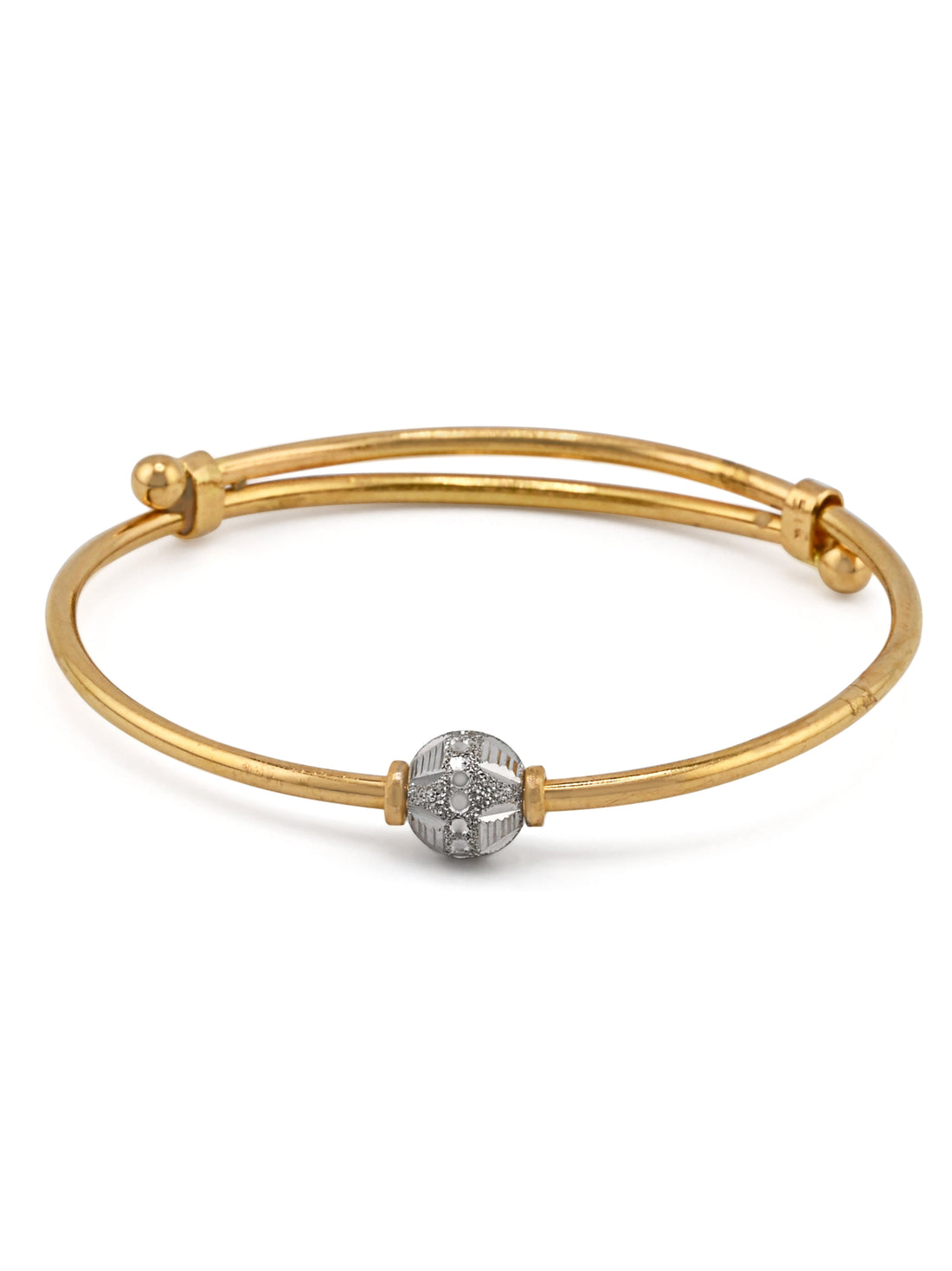 22ct Gold Two Tone Adjustable Pair Baby Bangle