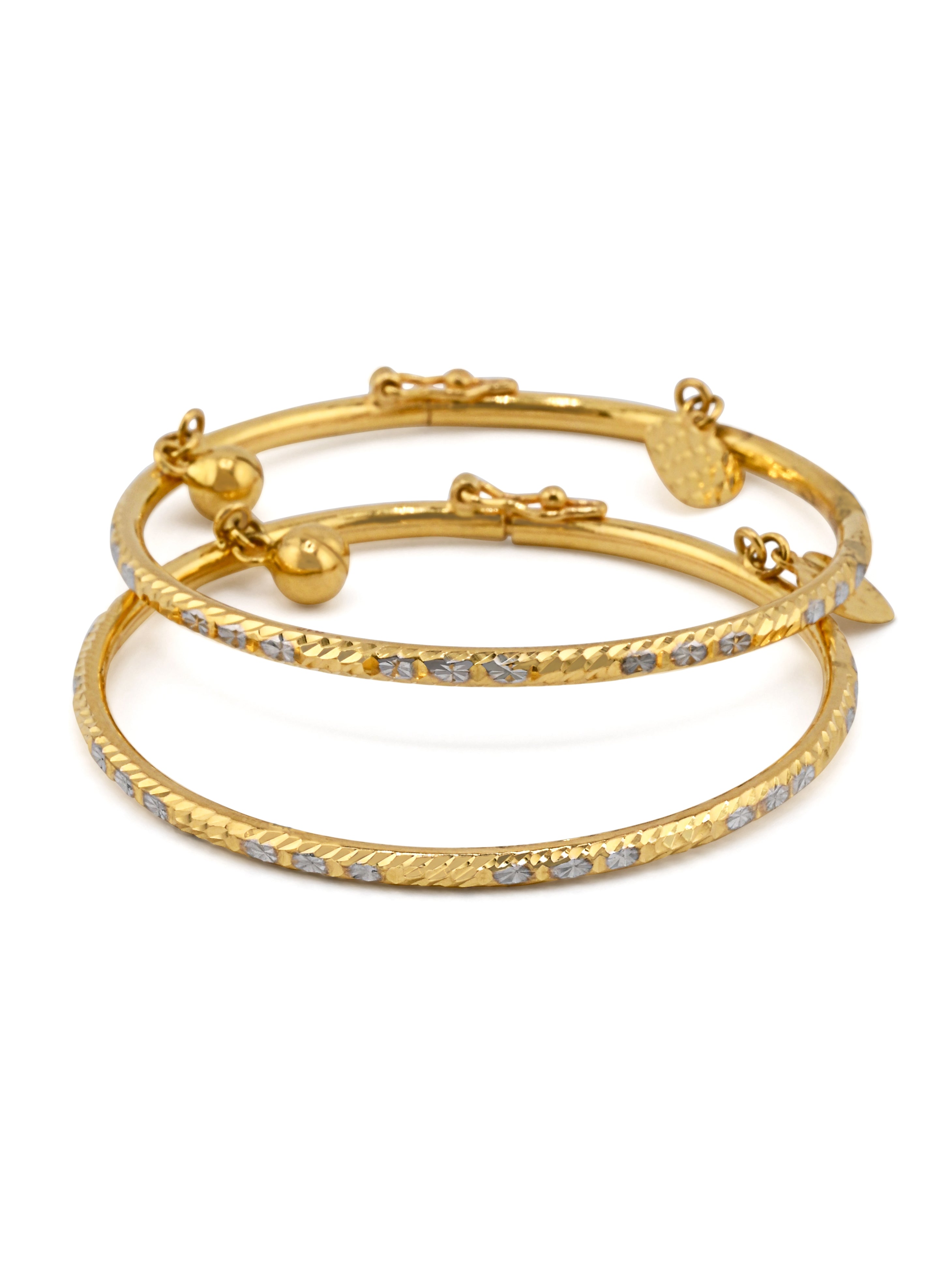 22ct Gold Two Tone Baby Bangle