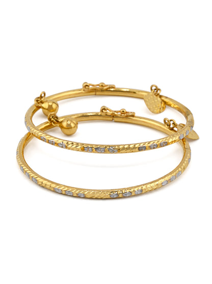 22ct Gold Two Tone Baby Bangle