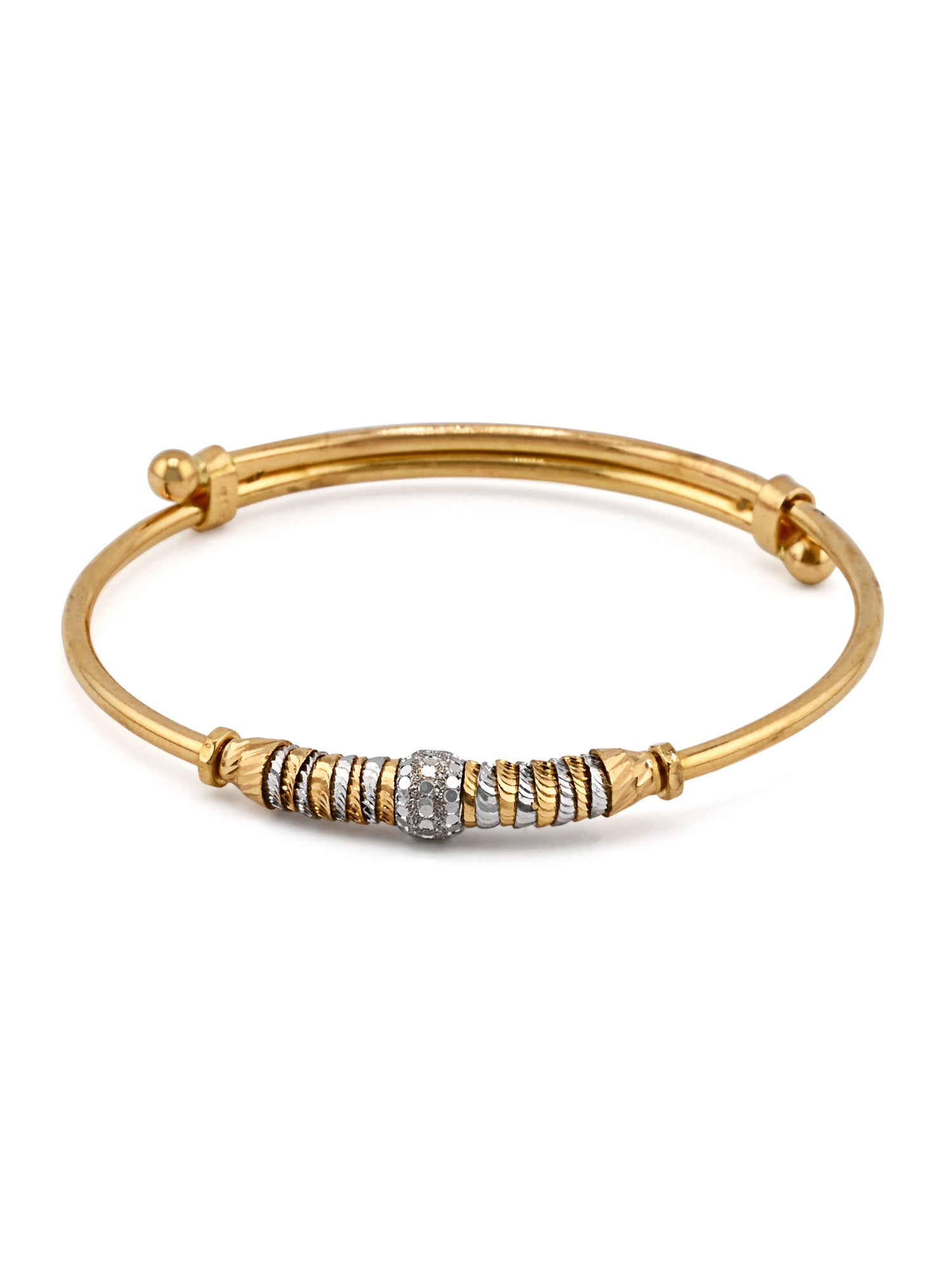 22ct Gold Two Tone Adjustable Pair Baby Bangle