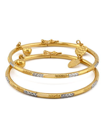 22ct Gold Two Tone Baby Bangle