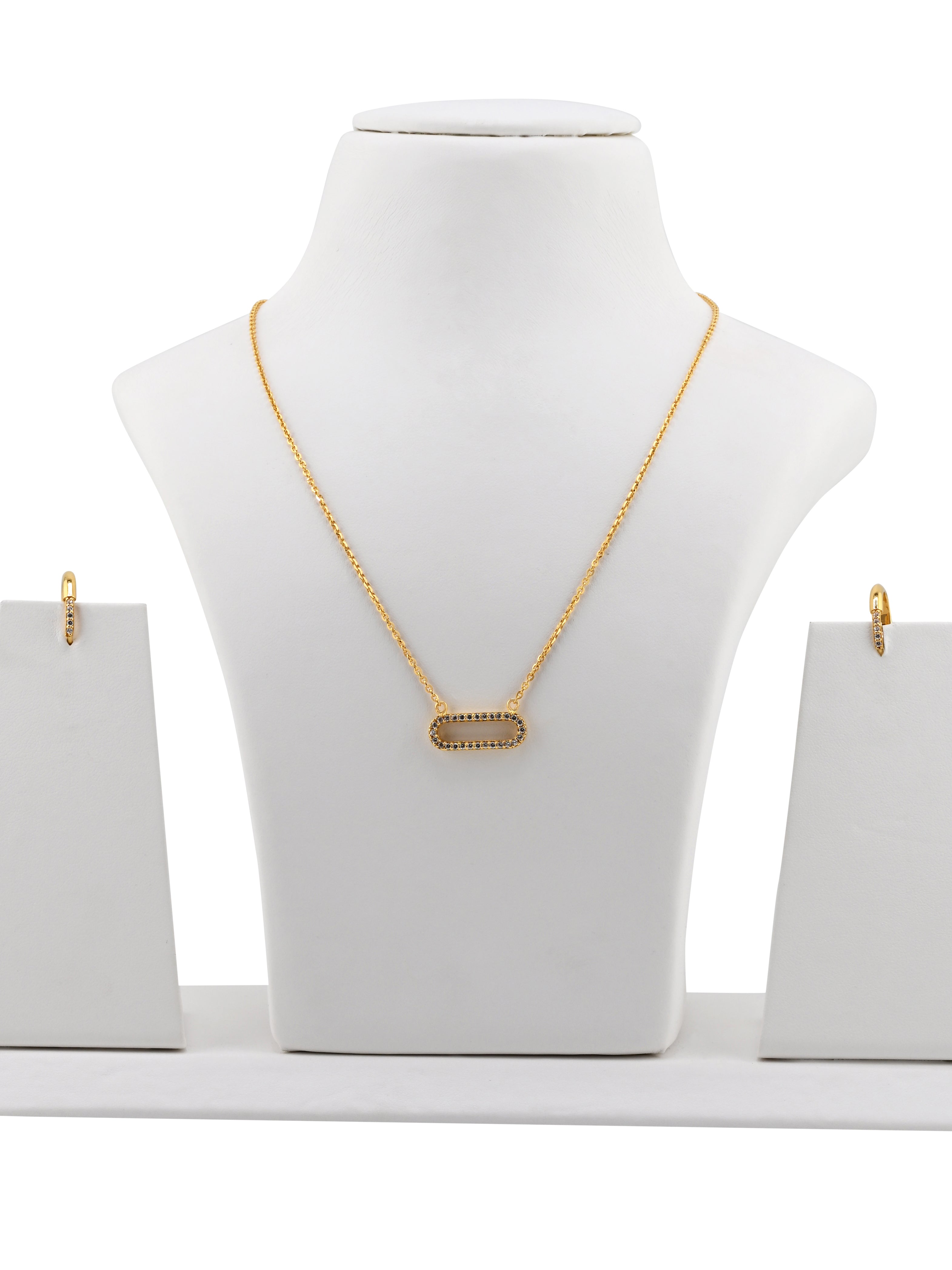 22ct Gold CZ Necklace Set
