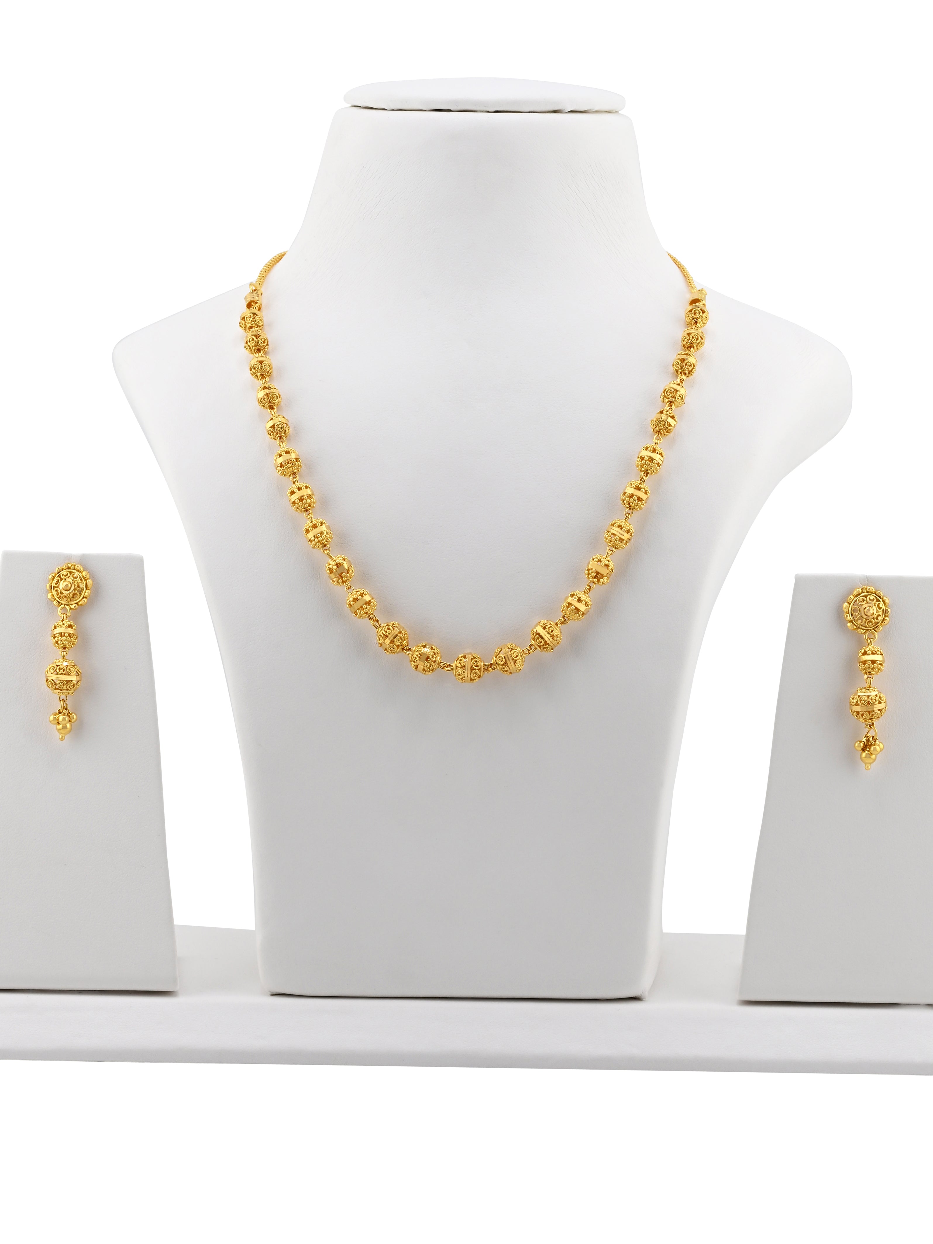 22ct Gold Ball Necklace Set