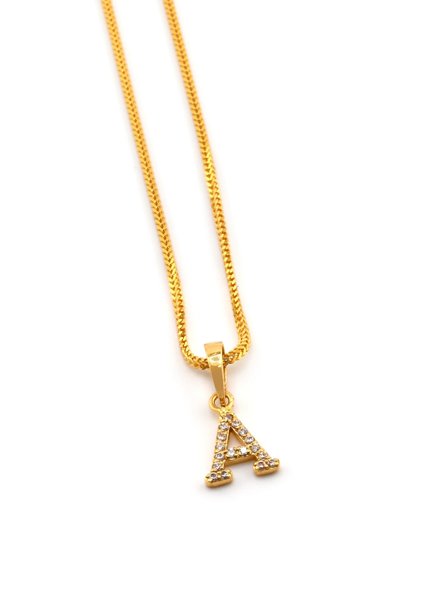 22ct Gold CZ "A" Pendant