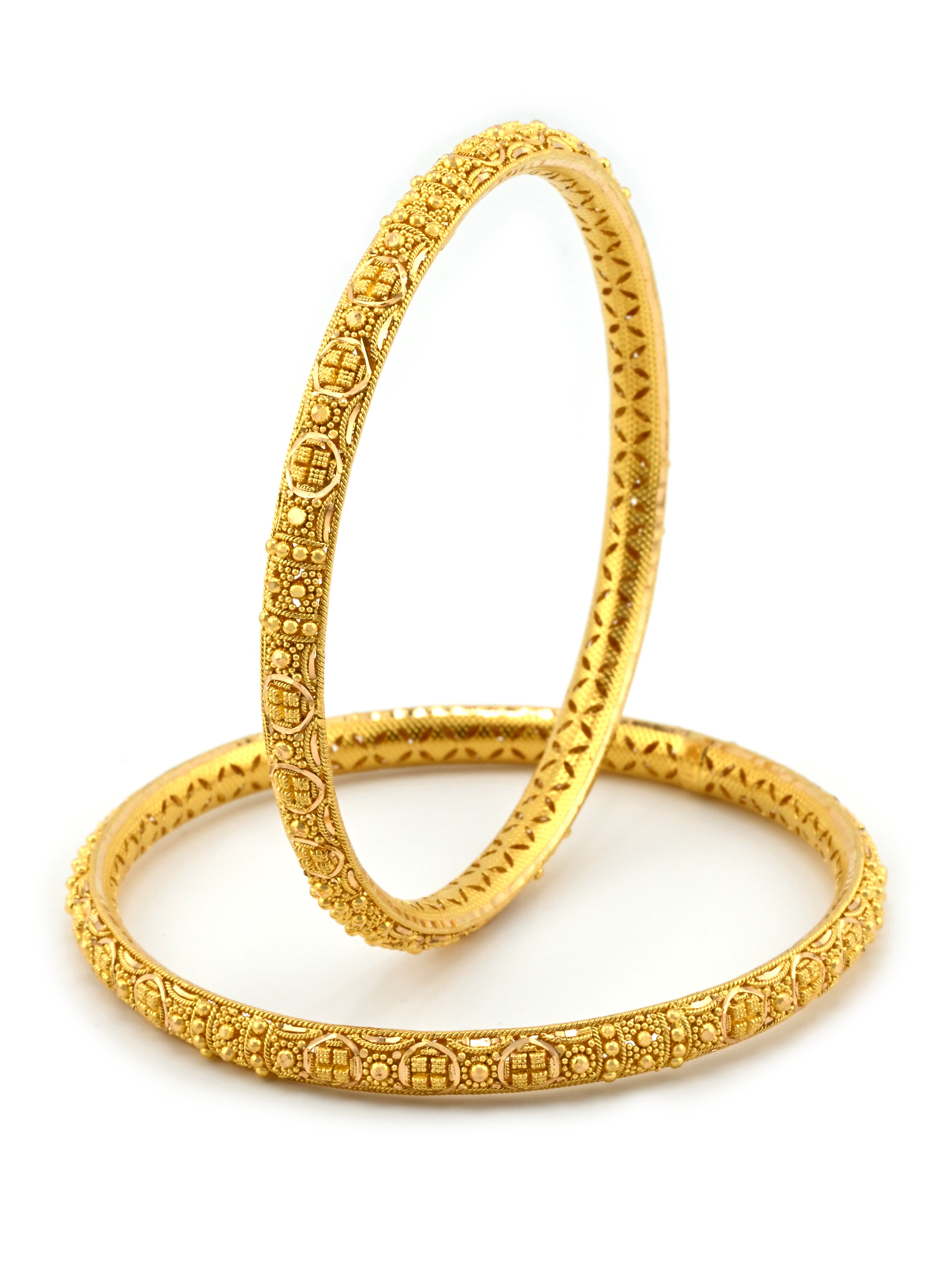 Traditional 22ct Gold Filigree Pair Bangles