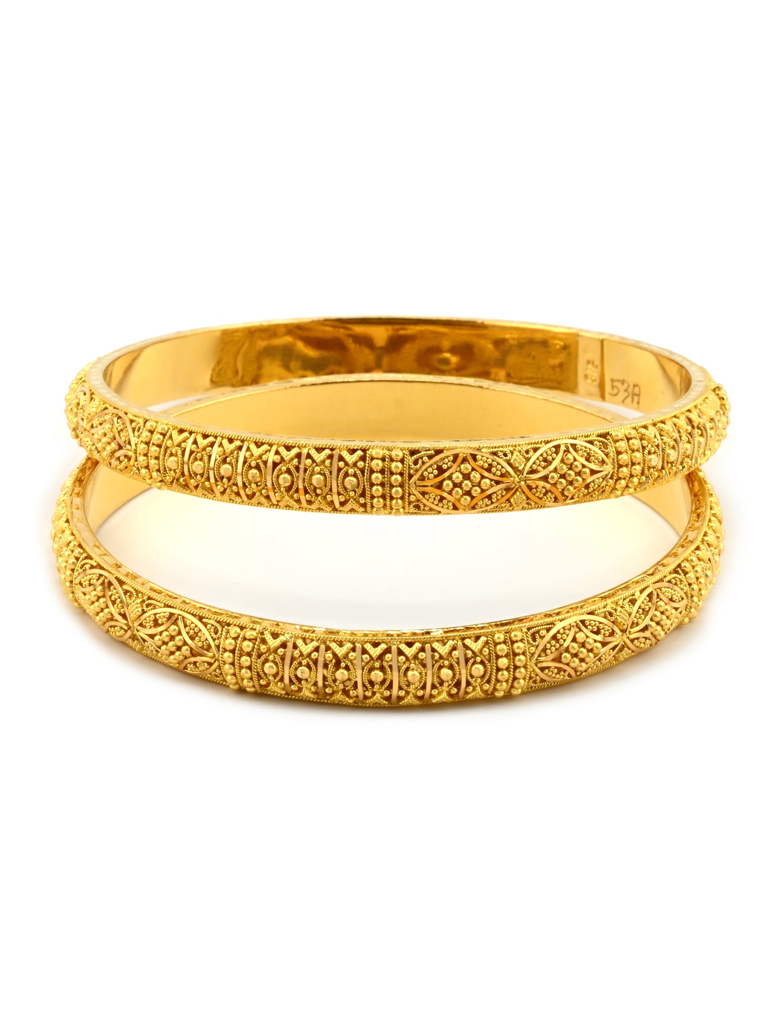 Classic 22ct Gold Filigree Pair Bangles