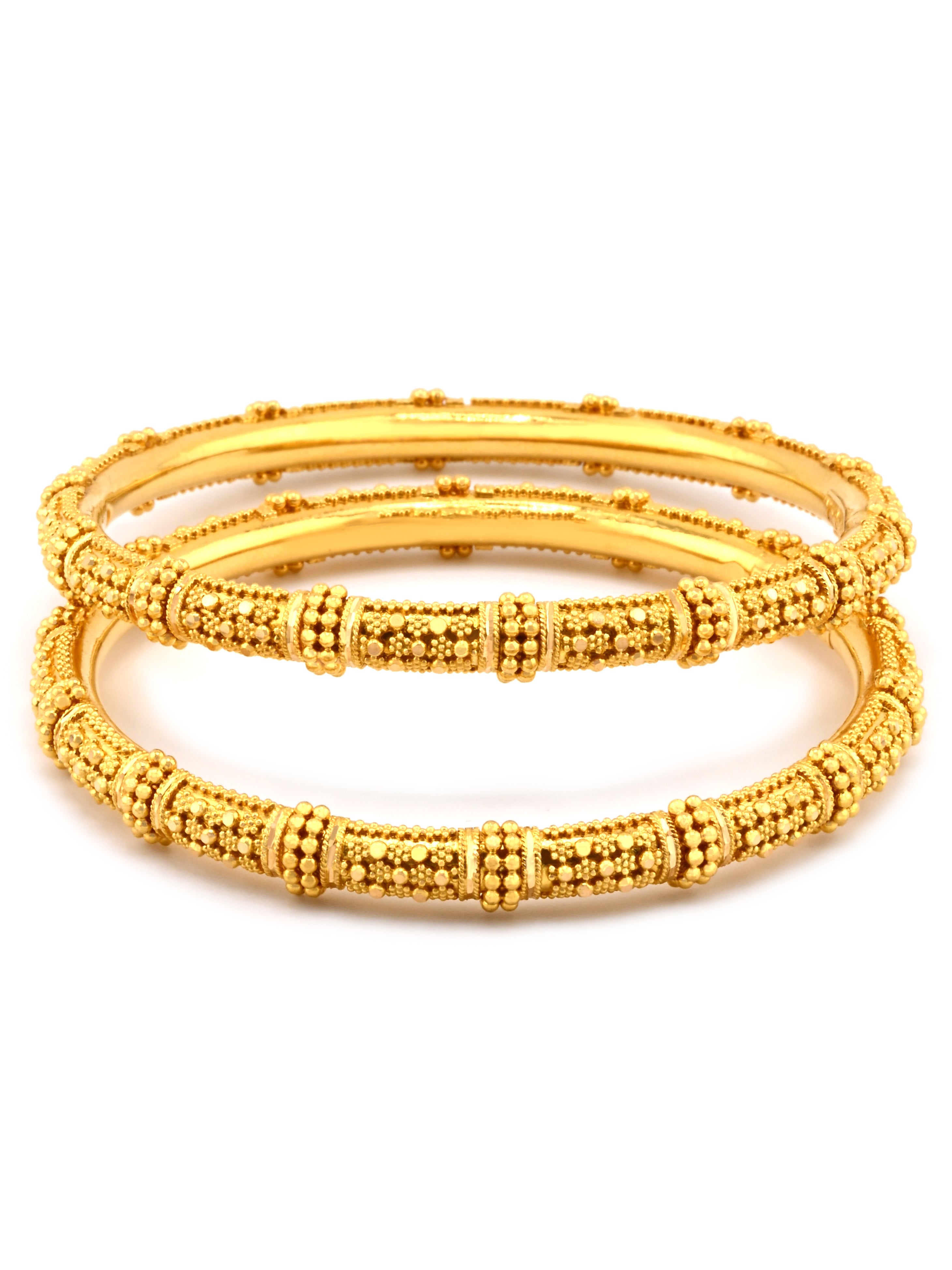 Intricate 22ct Gold Filigree Pair Bangles